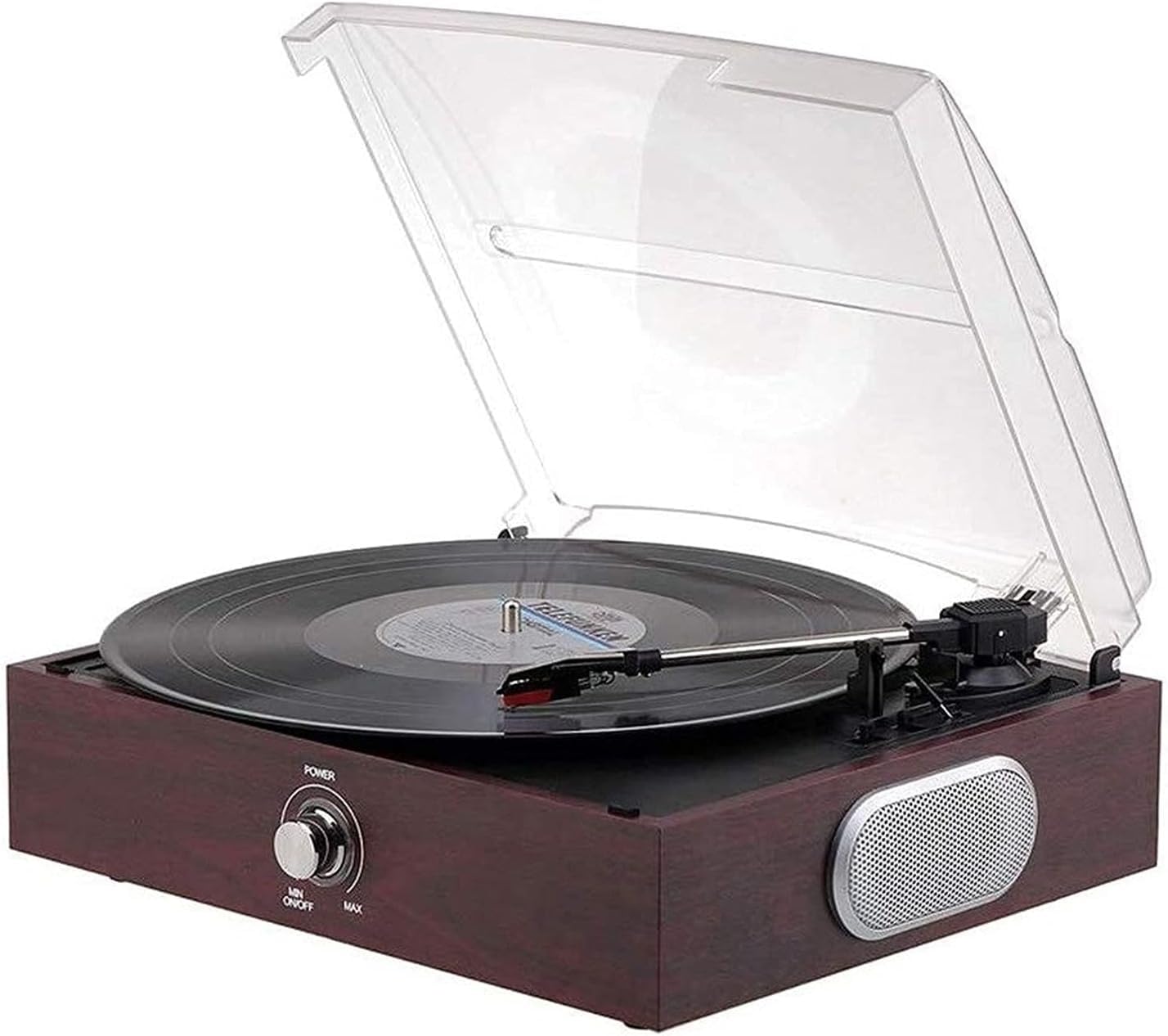 LEONYS Vintage Bluetooth Record Player with Stereo Speakers - Portable Turntable for Vinyl Records, Wireless Music Streaming, Home Decor & Gift Idea - Perfect for Living Room, Bedroom, Office & Retro Parties