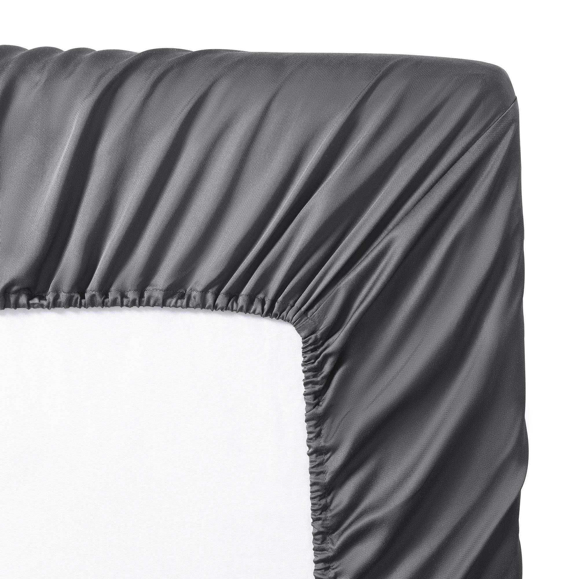 Valeron 100% Tencel Modal Sateen Woven Sheet Set - Luxuriously Soft, Breathable & Cooling Beech Tree Fiber Bedding - King Size Charcoal Grey - Perfect for Hot Sleepers & All-Season Comfort