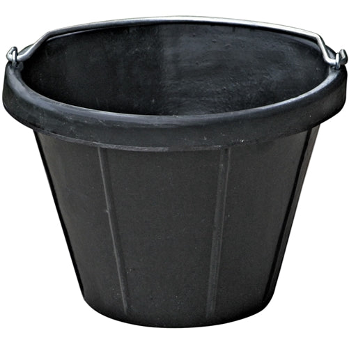 2.5 Gallon (10 Quart) Heavy Duty Rubber Feed Bucket for Livestock - Durable Animal Water & Grain Pail for Horses, Cows, Goats - Farm, Ranch, Stable Use