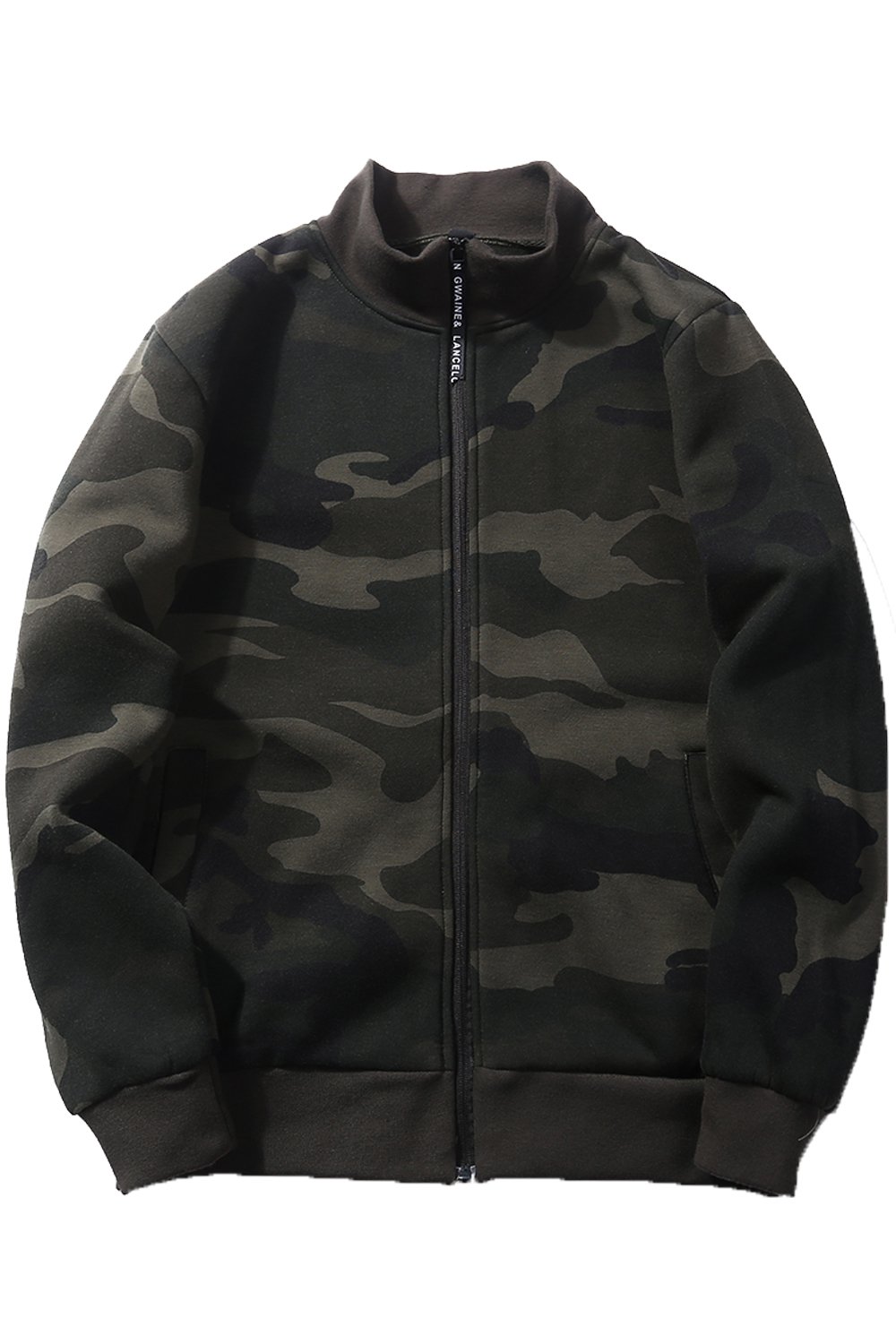 Mr.Stream Men's Winter Camouflage Fleece Jacket - Waterproof Outdoor Hunting Coat with Zip Front & Drawstrings for Hiking, Camping & Cold Weather Activities