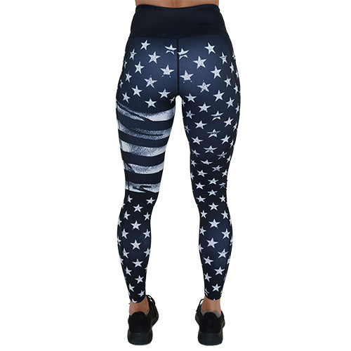 Stars & Stripes Leggings - Patriotic American Flag Yoga Pants for Women - Perfect for 4th of July, Workouts & Casual Wear
