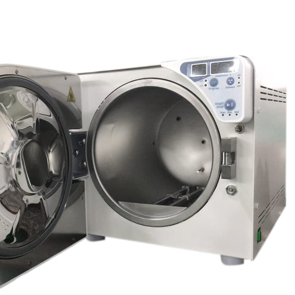 16L/18L/23L Digital Desktop Autoclave Steam Sterilizer with LED Screen, Class N Double Control Lock System - Perfect for Dental Clinics, Tattoo Studios & Laboratory Use (16L)