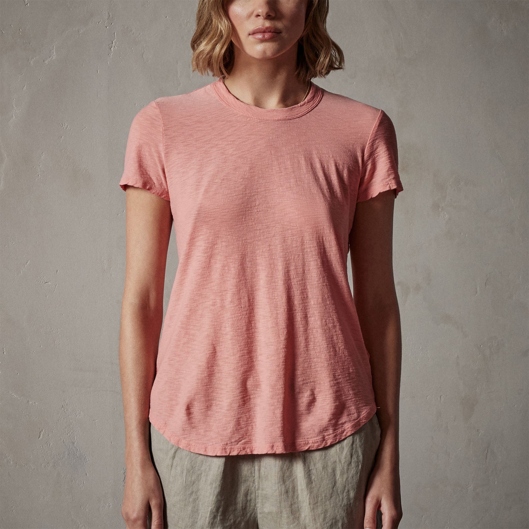 Sheer Slub Crew Neck T-Shirt with Flamingo Print - Lightweight Summer Top for Women | Beachwear, Casual Outfits & Vacation Essentials