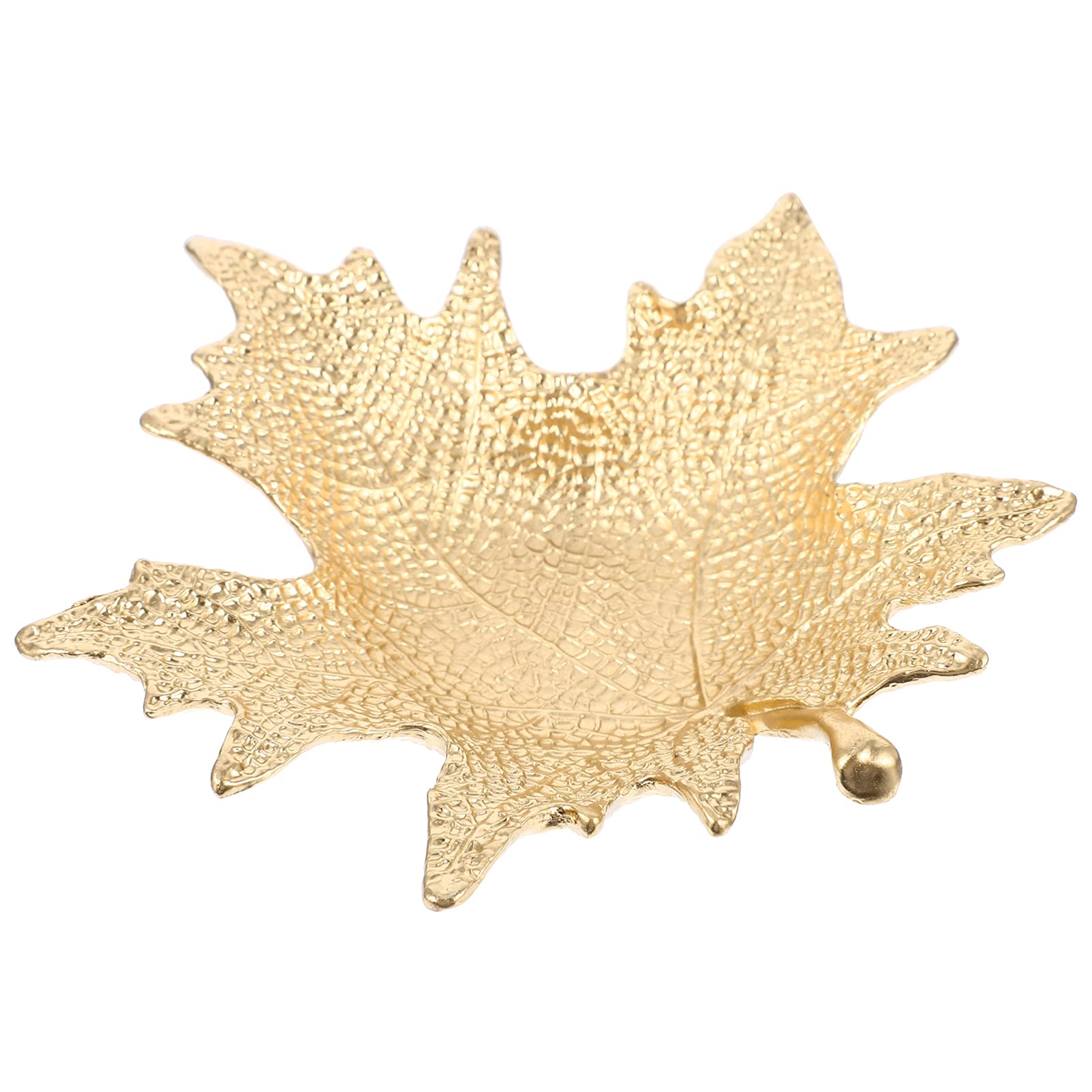 Ibasenice Leaf-Shaped Jewelry Tray - Gold Jewelry Storage Plate for Rings, Keys, Trinkets - Elegant Home Decor for Engagement, Wedding & Birthday Gifts - Perfect for Vanity, Dresser, Nightstand & Bathroom Organization