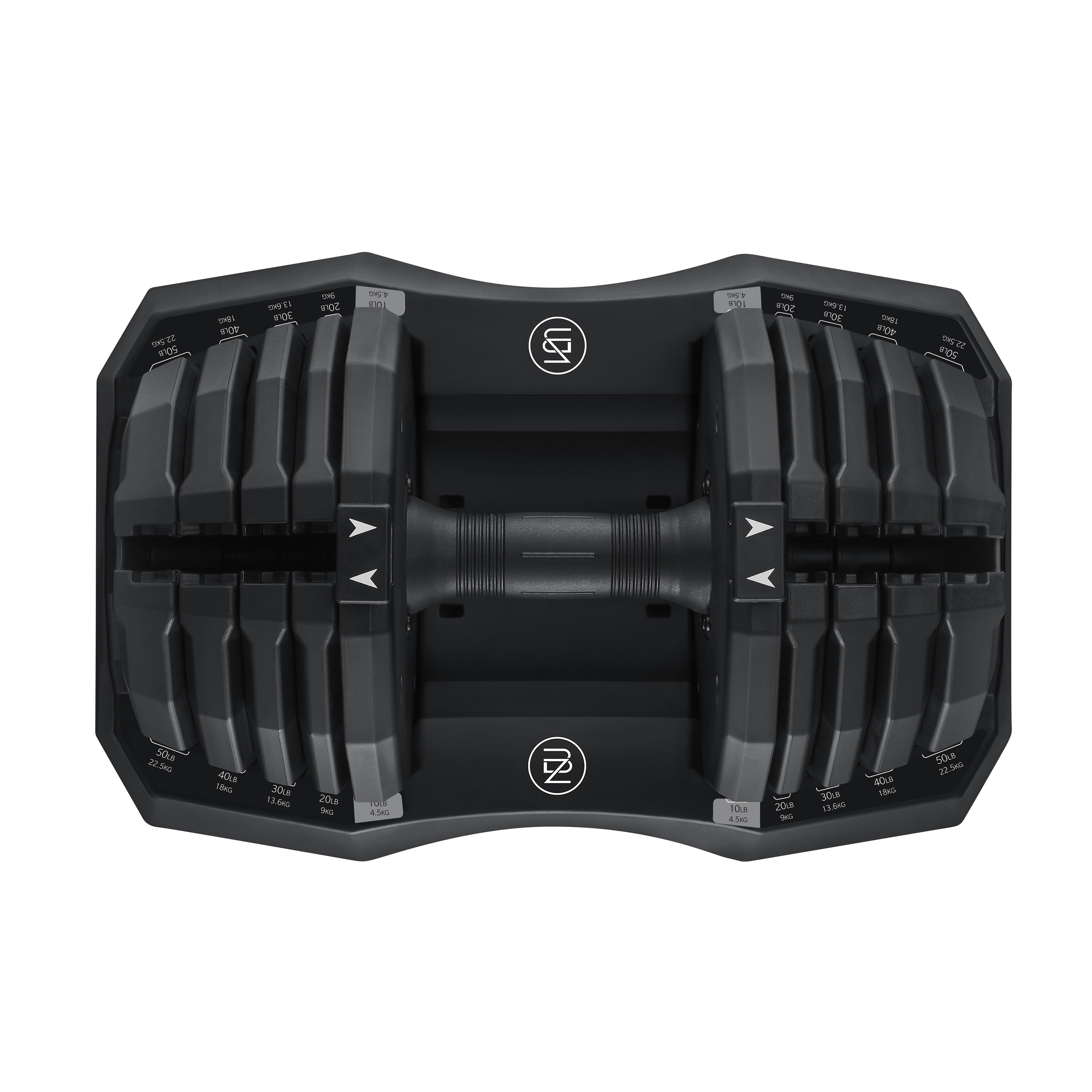 Byzoom Classic Series 55LB Adjustable Dumbbell (Black) - Home Gym Equipment for Strength Training, Weight Lifting & Fitness Workouts