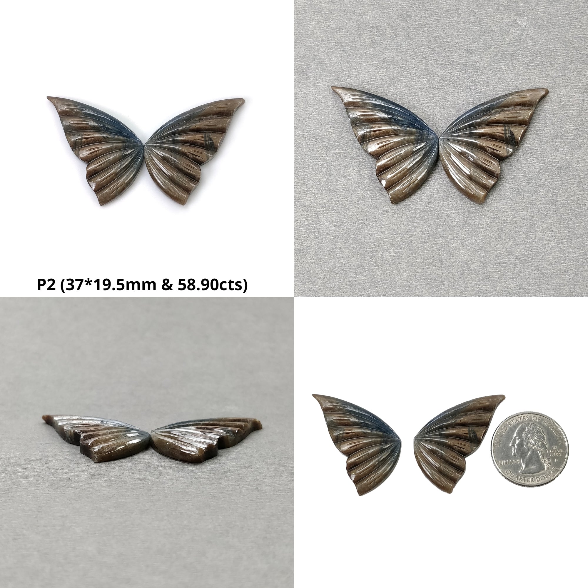 Natural Untreated Bi-Color Yellow Sapphire Butterfly Carving - Rare Handcrafted Gemstone Jewelry for Collectors & Gift Giving | Perfect for Birthdays, Anniversaries & Special Occasions