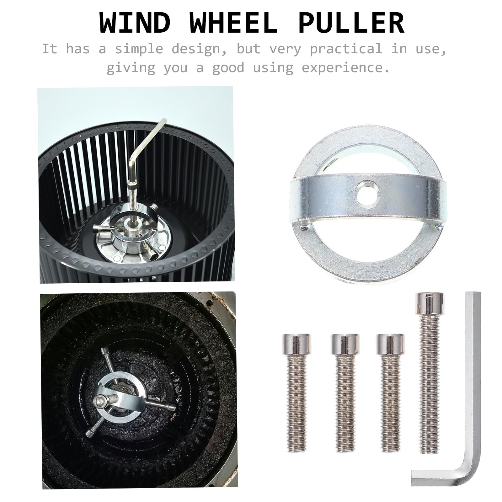 Angoily Steel Wind Wheel Removal Tool - Heavy Duty Fan Puller for Range Hood & Motors | Metal Wind Wheel Disassembly Hand Tool for Kitchen Exhaust Fan Maintenance & Repair