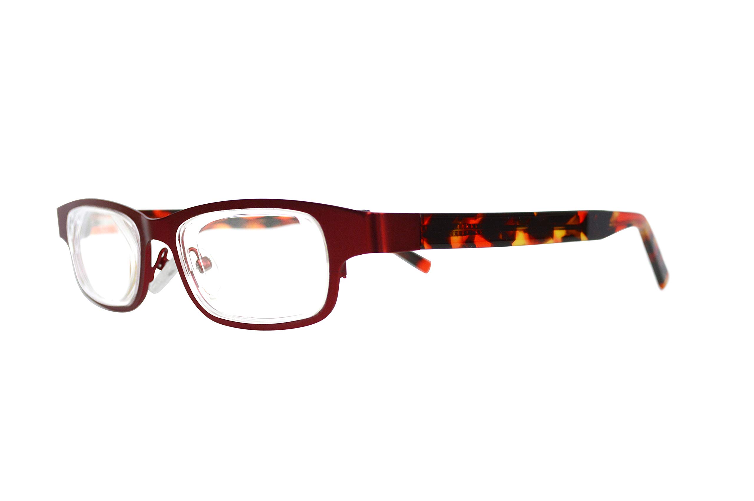 Self-Adjusting Reading Glasses - Oxford Style Frame with Ruby Red Lenses for Men & Women - Perfect for Reading, Computer Work & Fashion Accessory