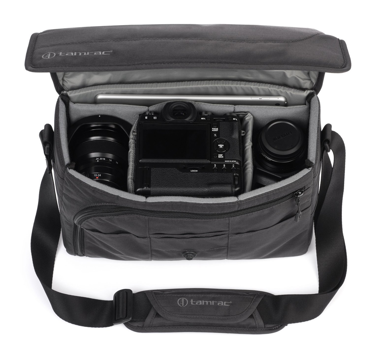 Tamrac Derechoe 8 DSLR Camera Shoulder Bag - Durable Iron Gray Photography Gear for Travel & Outdoor Shooting - Perfect for Photographers, Hiking & Adventure Trips