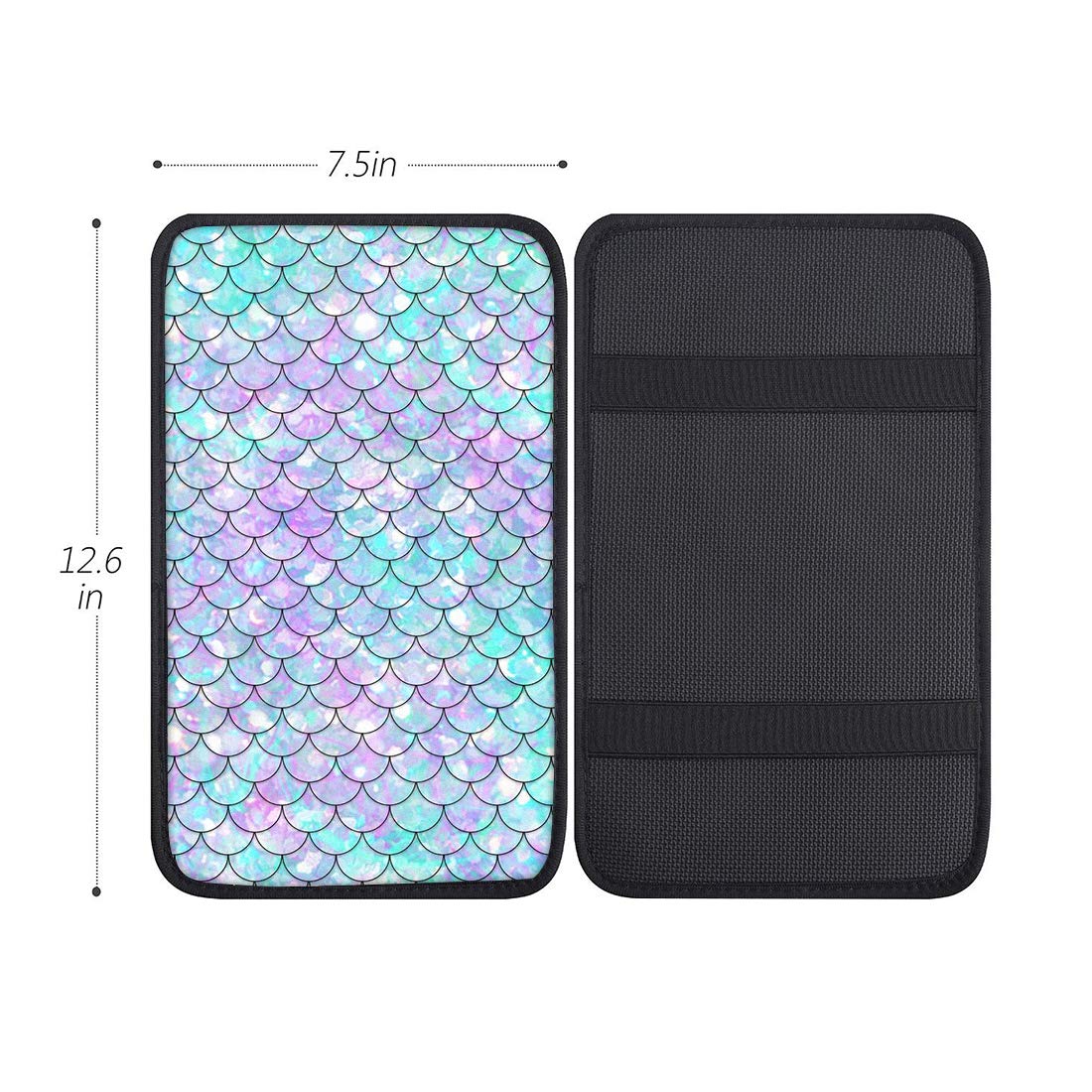 Premium Mermaid Design Car Seat Covers Full Set - Steering Wheel Cover, Armrest Cover, Seat Belt Covers & Floor Mats | Stylish Automotive Interior Accessories for Women | Perfect for Daily Commute, Road Trips & Gift Giving