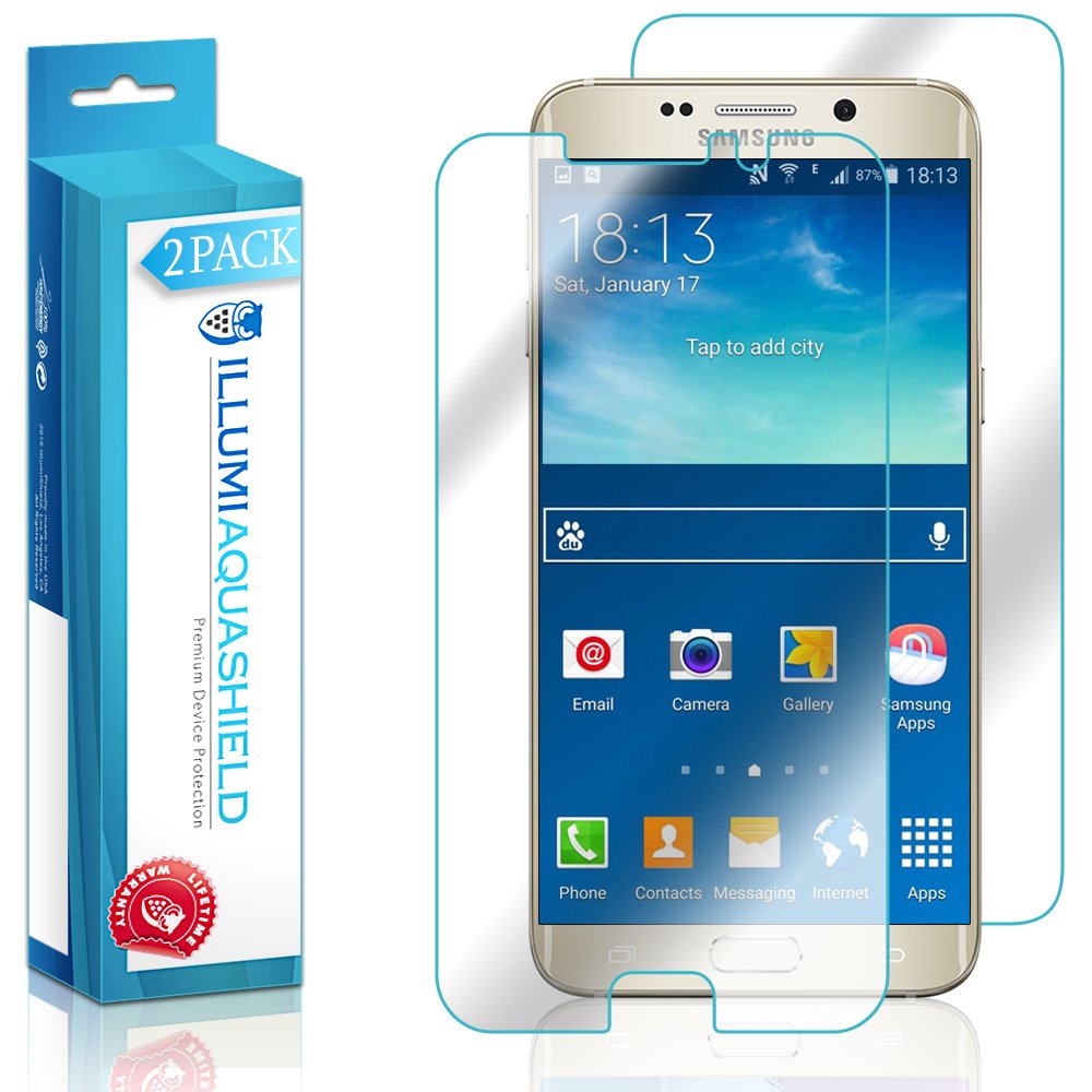 Premium ILLUMI AquaShield Front & Back Screen Protector for Samsung Galaxy S6 Edge+ (2-Pack) - HD Clear TPU Film, Bubble-Free Installation - Perfect for Work, Travel & Everyday Protection