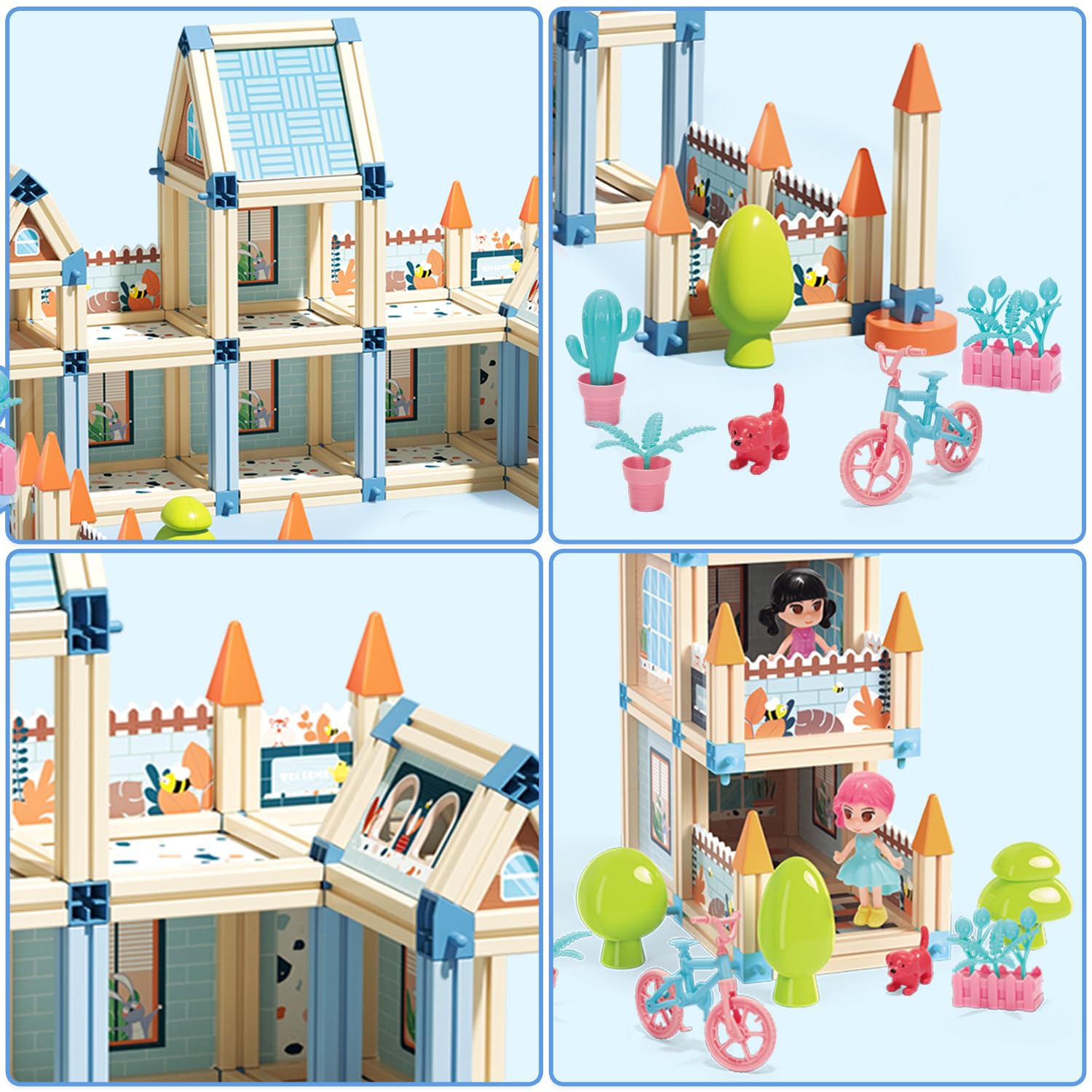 Dollox 233-Piece Princess Castle Building Blocks Set - Creative DIY 3D Construction Toy for Kids Ages 5-8 | Montessori Educational STEM Gift for Girls & Boys | Perfect for Birthday, Christmas & Indoor Playtime