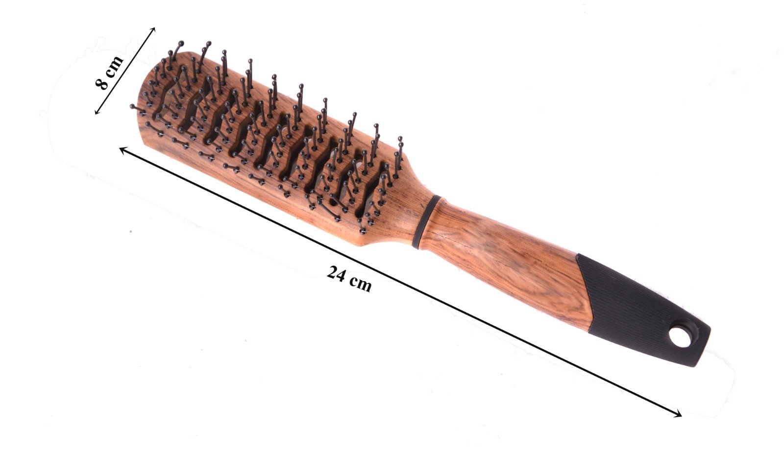FOK Wooden Vent Hair Brush for Detangling & Styling - Natural Wood Bristles for Smooth, Shiny Hair - Perfect for Daily Use at Home & Salon