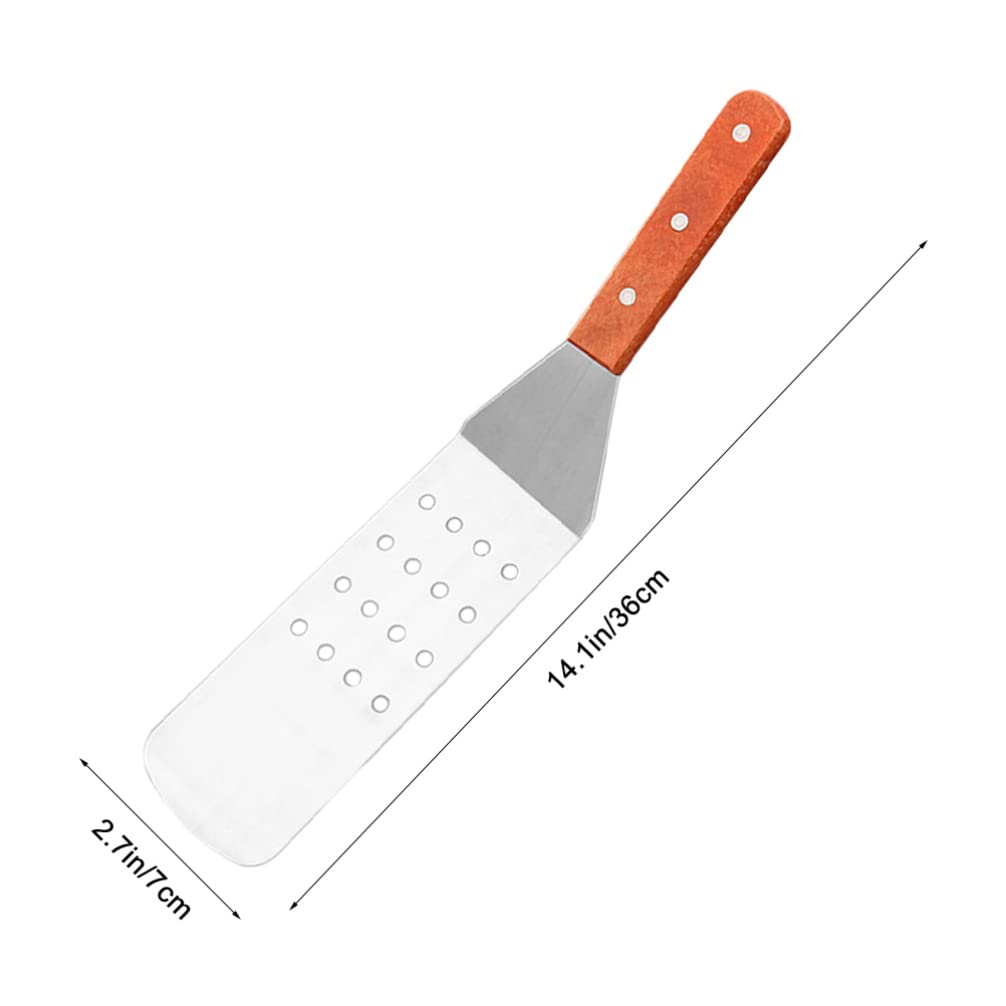 Premium Stainless Steel BBQ Spatula with Wood Handle - Heavy Duty Grill Turner for Steak, Fish & Burgers - Perfect for Outdoor Grilling, Backyard BBQ & Camping Cooking