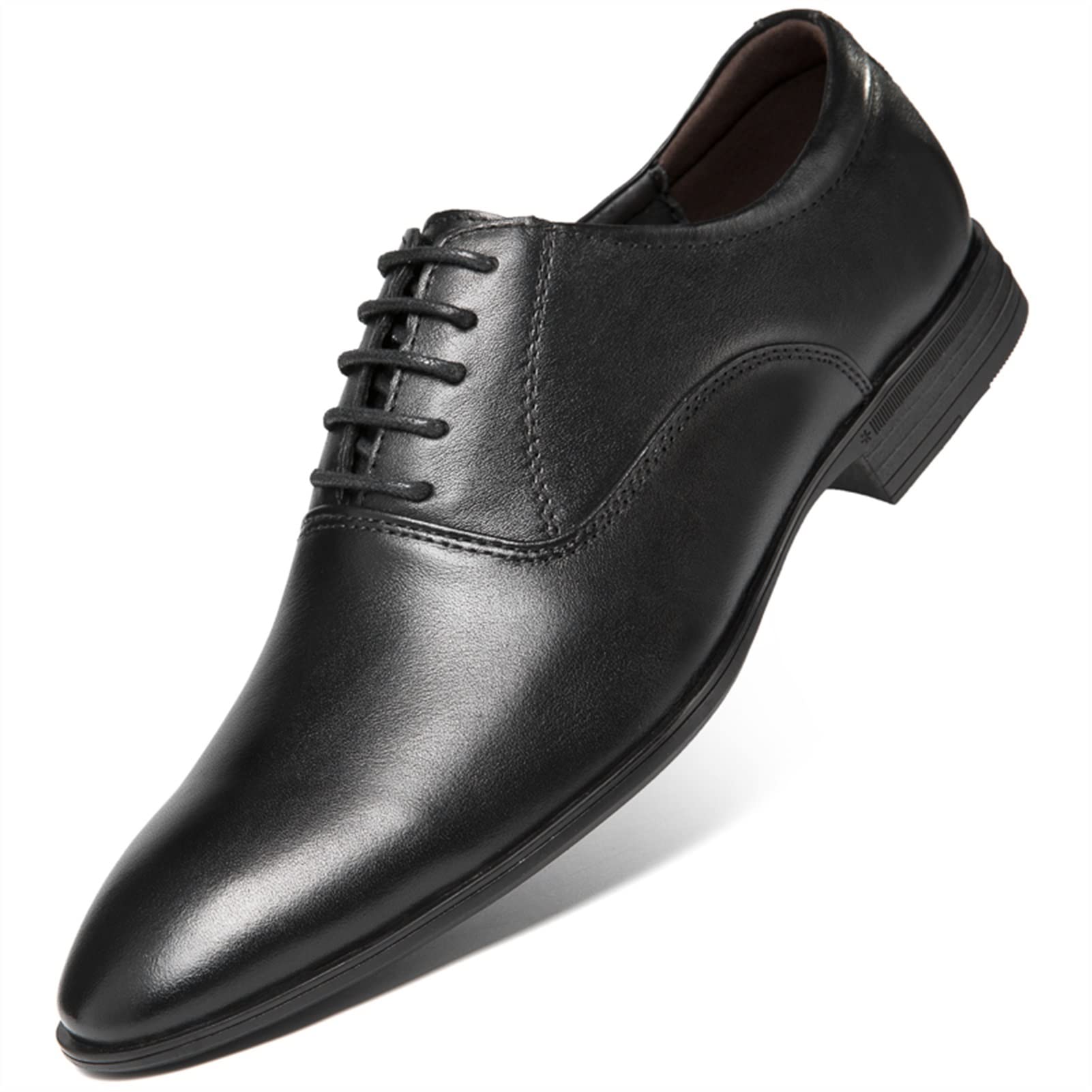 HOOENG Men's Oxford Shoes - Classic Lace-Up Leather Dress Shoes with Round Toe & Anti-Slip Sole for Business, Party & Formal Occasions