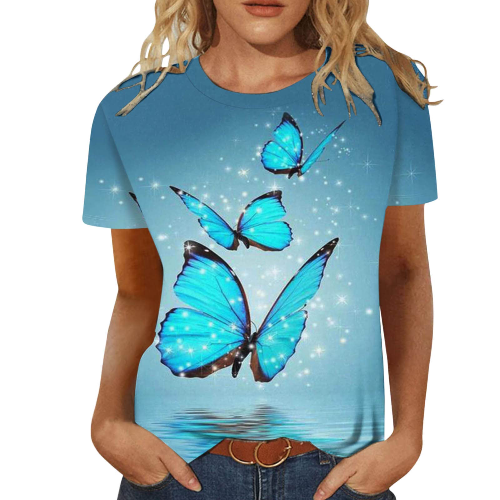 Women's Floral Print Casual Tunic Top - Crewneck Summer & Fall Blouse for Workout, Office & Everyday Wear | Breathable Comfort T-Shirt
