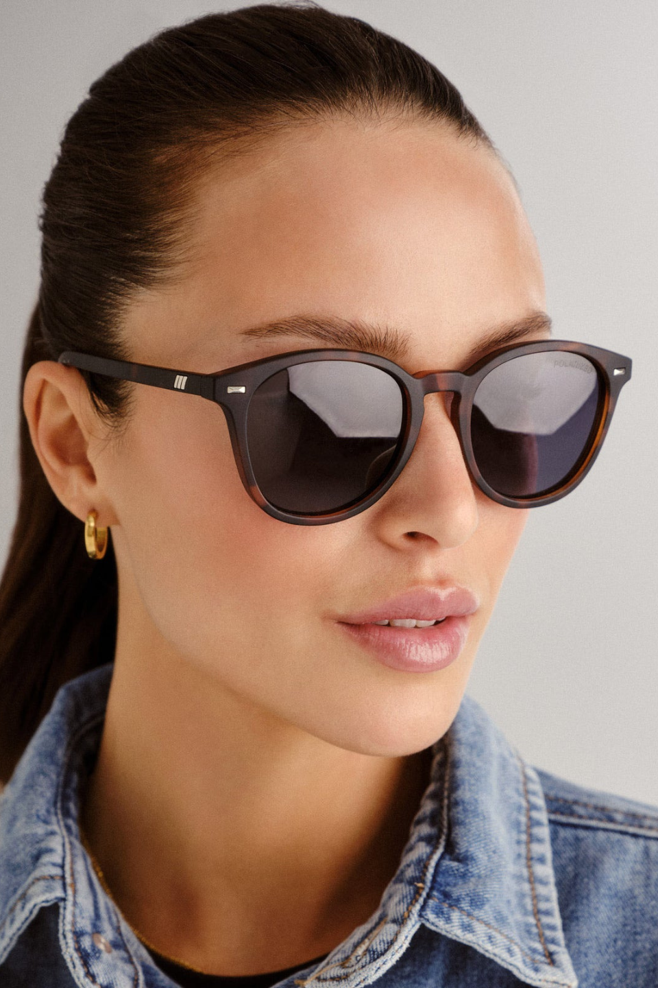 Polarized Round Matte Tortoise Smoke Lens Sunglasses for Men & Women - UV Protection, Fashionable & Comfortable for Driving, Beach, and Outdoor Activities
