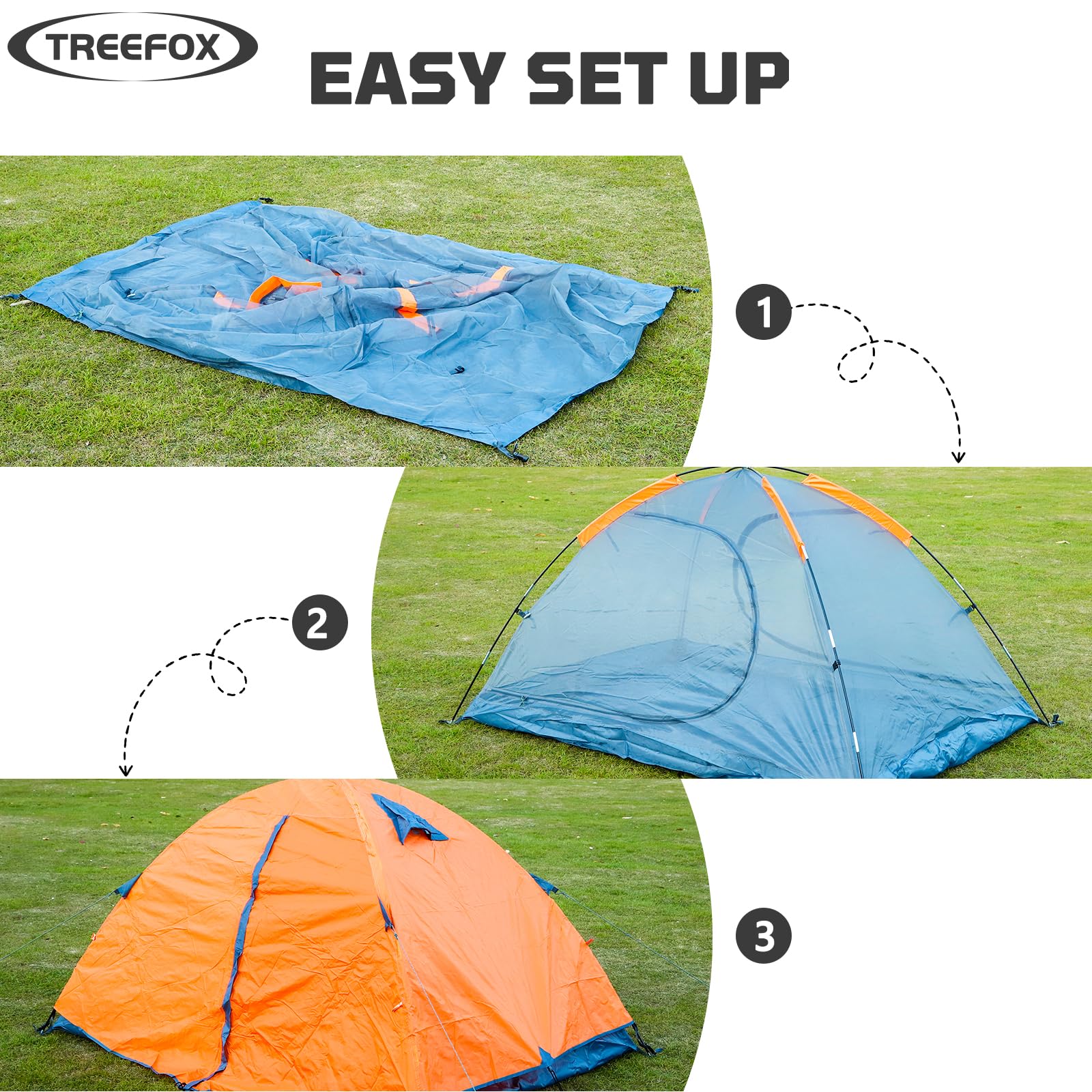 2 Person Waterproof Instant Pop Up Tent - Lightweight Portable Camping Tent for Outdoor, Beach, Backyard & Travel - Easy 1 Minute Setup (Orange) - Perfect for Weekend Camping, Hiking Trips & Family Adventures