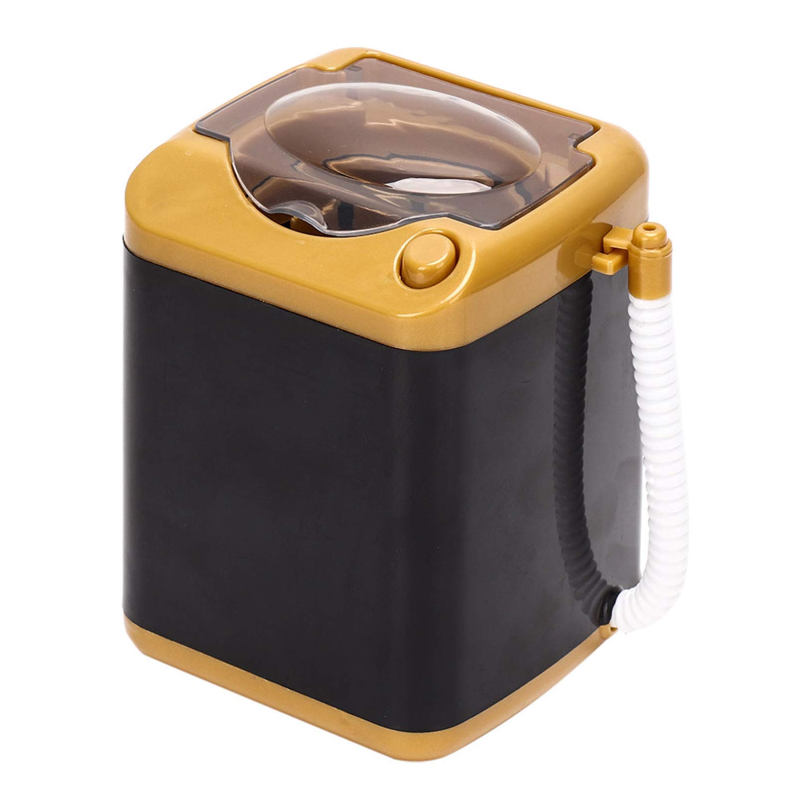 Mini Simulation Washing Machine for Makeup Brushes - Portable Cosmetic Brush Cleaner for Women & Girls (Gold) | Perfect for Travel, Home & Salon Use