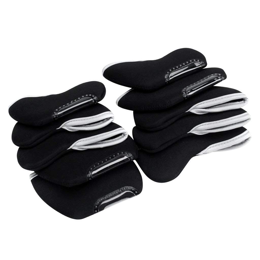 10 Pack Golf Iron Head Nylon Covers - Durable & Machine Washable Black Golf Club Protectors for Travel & Storage | Perfect for Golf Bags, Tournaments & Practice Sessions
