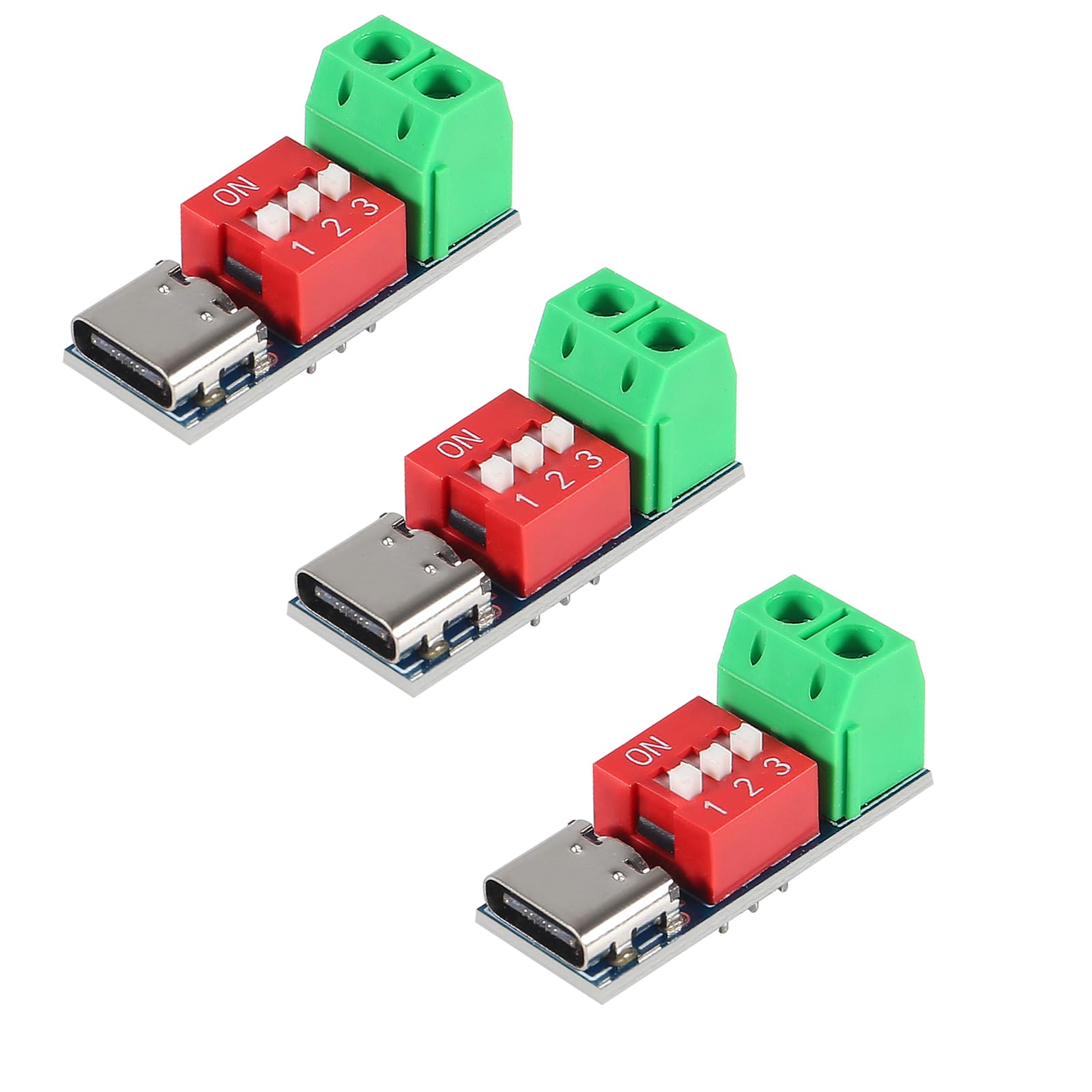 3PCS USB-C PD Trigger Board Module - Fast Charge 5V/9V/12V/20V Power Delivery Boost Converter for Laptops, Phones & Tablets | High-Speed USB Type-C Charging Solution for DIY Electronics & Power Banks