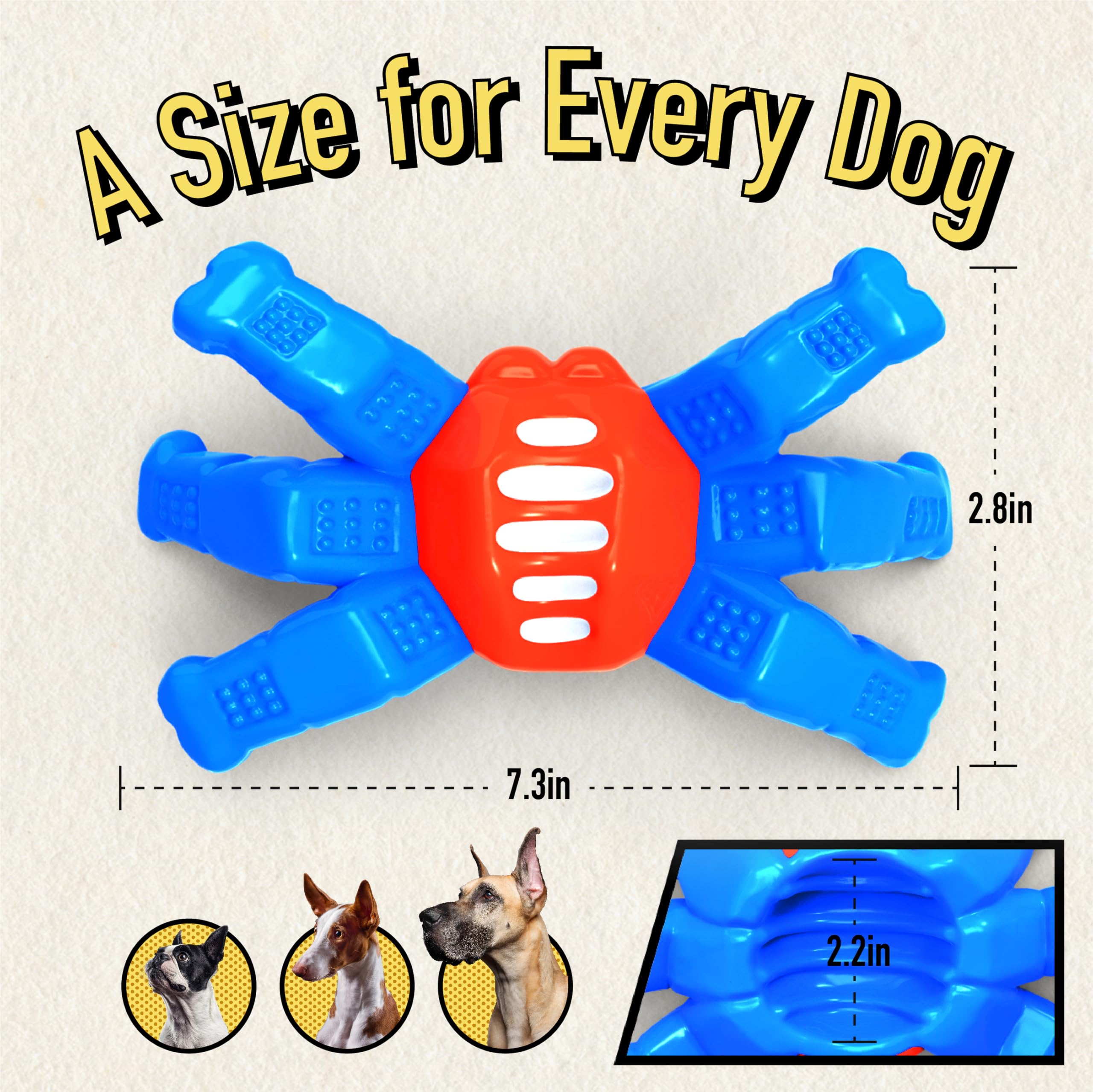 LEGEND SANDY Indestructible Dog Toys for Aggressive Chewers - Tough Nylon Chew Toys for Large & Medium Dogs - Durable Dog Bone Toy for Powerful Jaws - Heavy Duty Chewing Toy to Keep Dogs Entertained - Perfect for Playtime, Training & Anxiety Relief