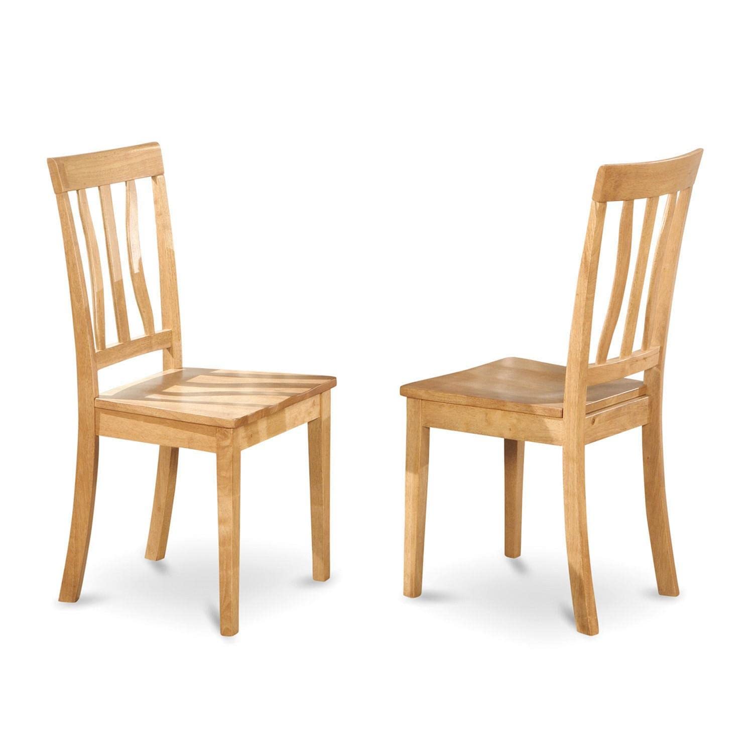 East West Furniture NOAN3-OAK-W 3 Piece Oak Dining Table Set with Butterfly Leaf & 2 Chairs, 32x54 Inch - Perfect for Small Kitchens, Breakfast Nooks & Cozy Dining Spaces