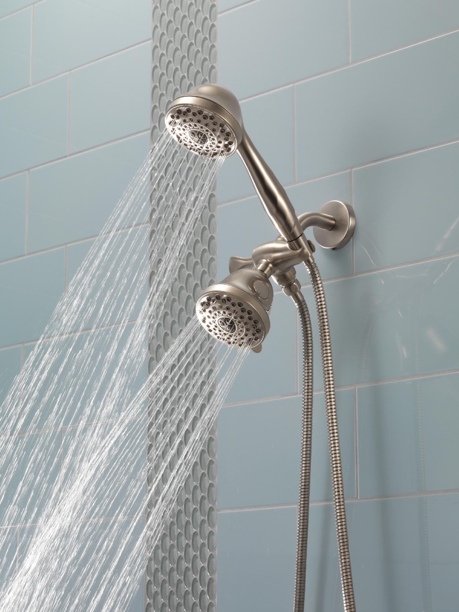 Delta 7-Setting Stainless Steel Hand Shower with Hose - High Pressure Showerhead for Bathroom, Spa & Relaxation (Model 59426 SS PK) - Perfect for Massage, Rinsing & Pet Bathing