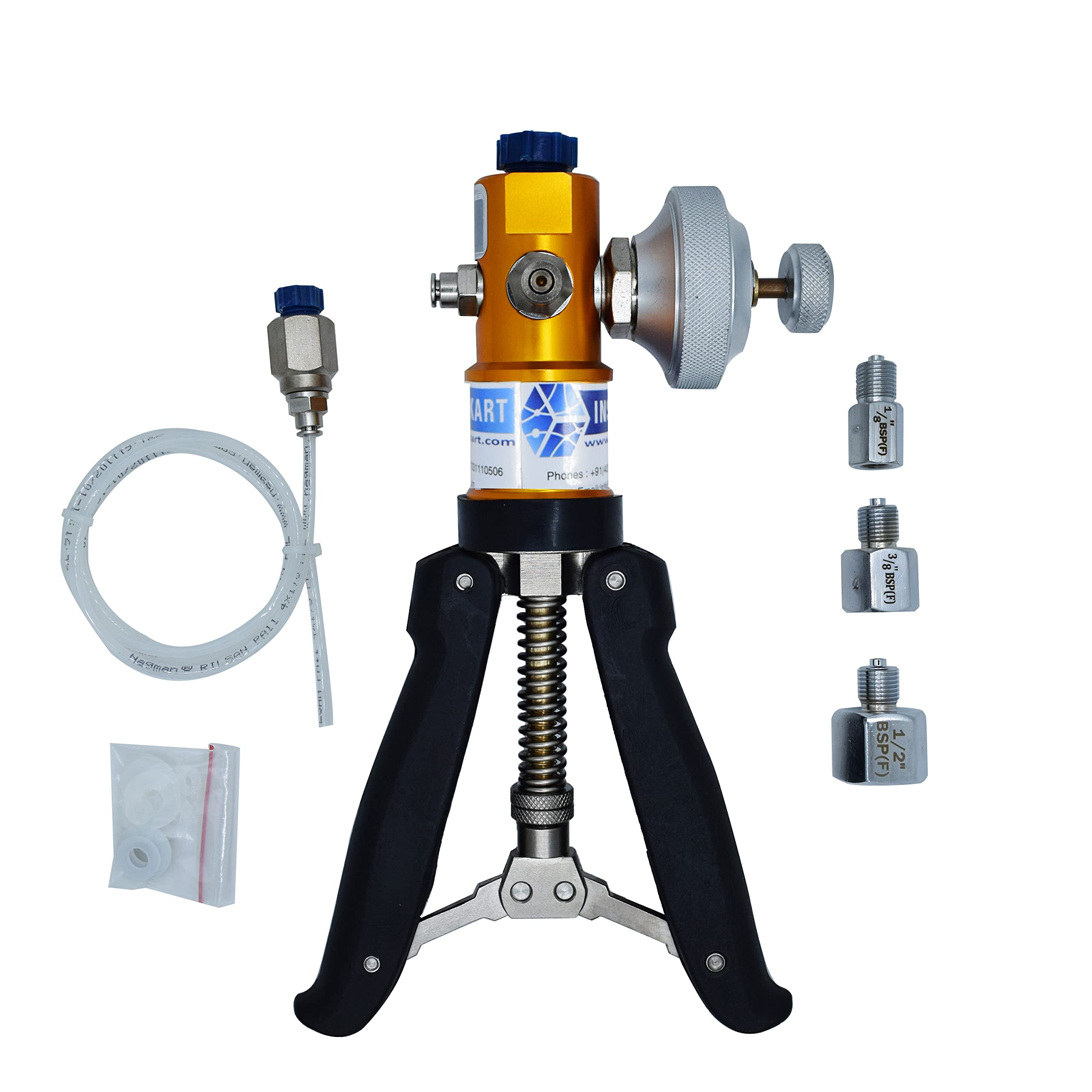 AI-DP1-2200 Pressure and Vacuum Hand Pump Calibrator with Gauge - Professional Calibration Tool for Labs & Field Use | Ideal for HVAC, Industrial, and Automotive Pressure Testing
