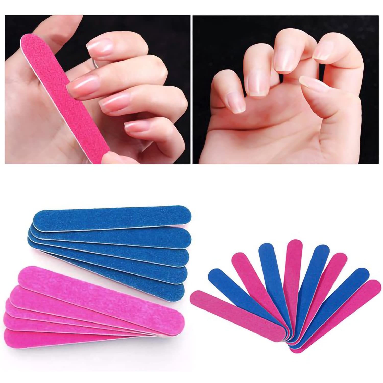 100-Piece Disposable Nail Files - Dual Sided 180/240 Grit Nail Buffer & Polisher - Professional Nail Repair & Shining Tool for Home, Salon & Travel Use