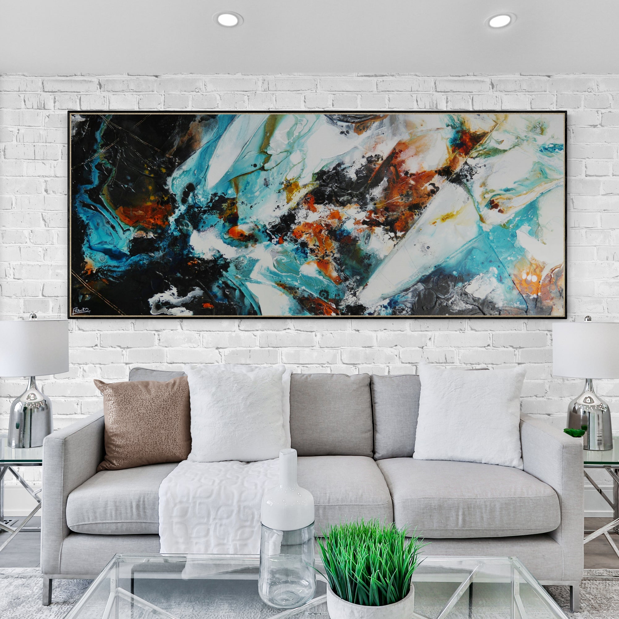 240cm x 100cm Rusted Metal Textured Abstract Wall Art Canvas Painting - Modern Industrial Home Decor for Living Room, Bedroom & Office
