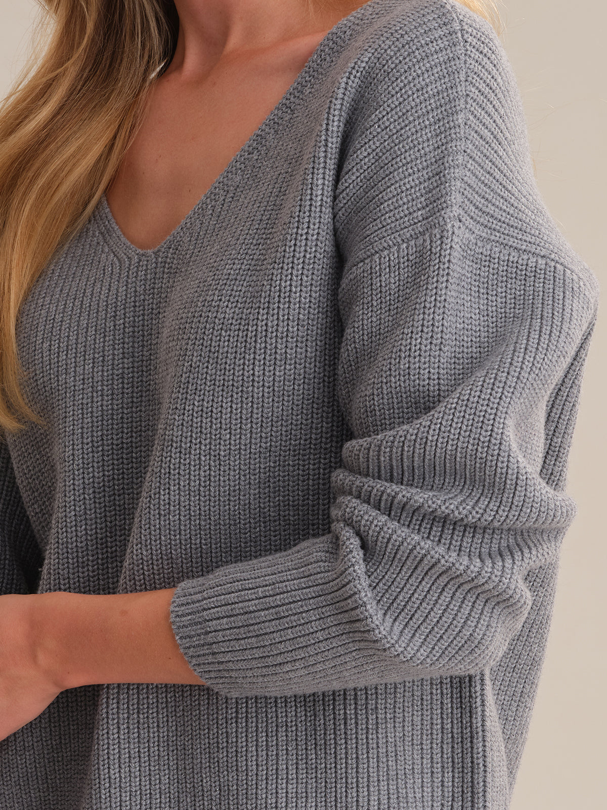 Ava Women's V-Neck Shaker Stitch Cotton Sweater - Soft Casual Knit Pullover for Fall & Winter - Perfect for Office Wear, Date Nights and Cozy Weekends