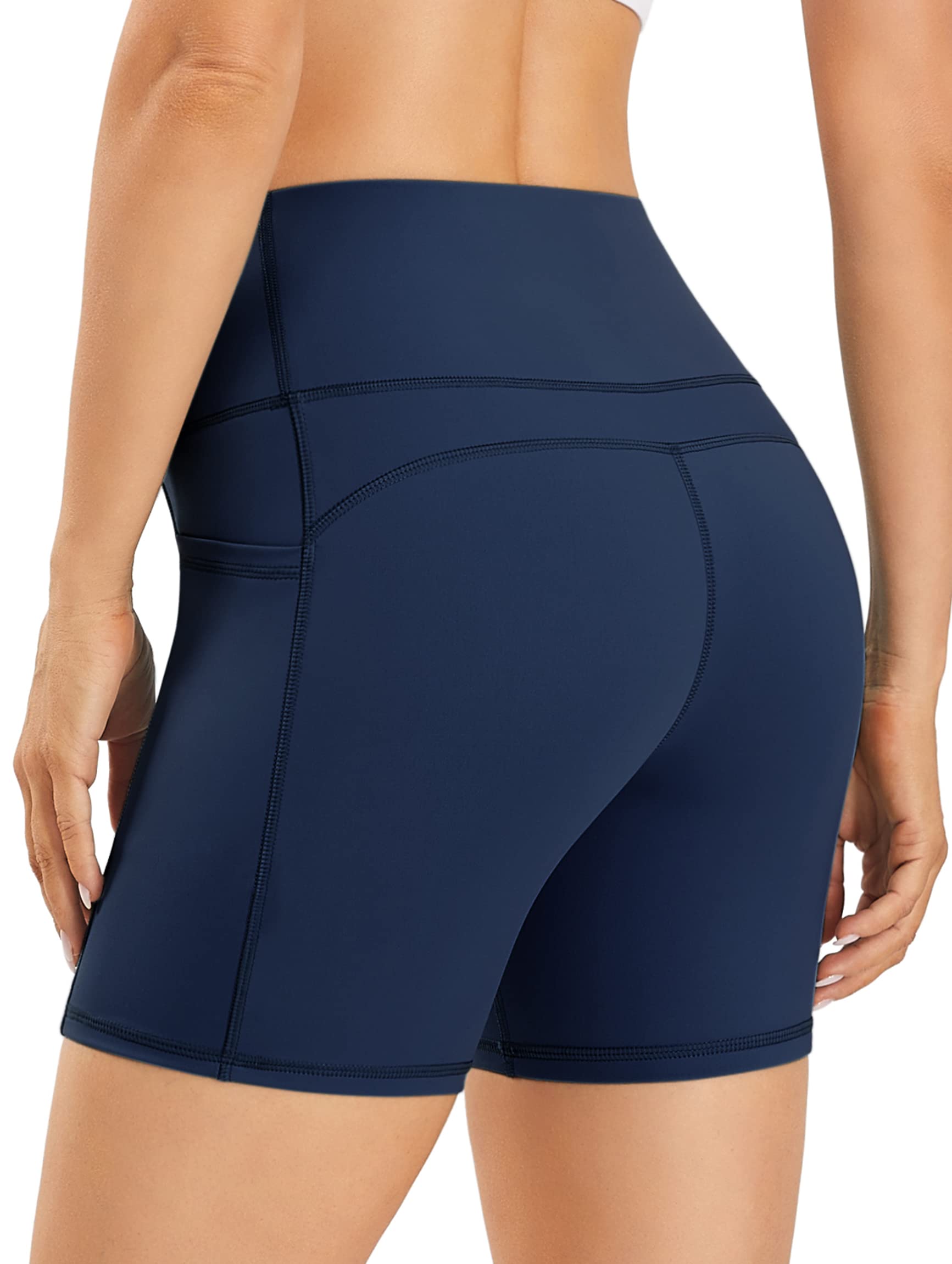 AFITNE Women's High Waist Biker Shorts with Pockets - Tummy Control Workout Shorts for Running, Yoga & Gym | Comfortable Athletic Compression Shorts for Women | Perfect for Fitness, Lounge & Everyday Wear