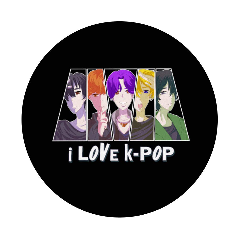 K-Pop Merch - Korean Pop Music Boyband Concert Gift - Swappable PopSockets PopGrip for Phones & Tablets - Perfect for K-Pop Fans, Concerts & Phone Accessories