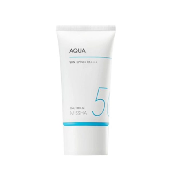 Missha All Around Safe Block Aqua Sun Cream SPF50+ PA++++ - Lightweight Watery Sunscreen for Face & Body, Hydrating & Non-Greasy, Perfect for Daily Use, Outdoor Activities & Beach Days
