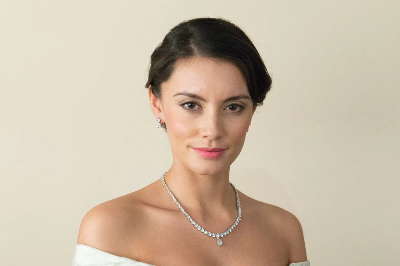 Silver Crystal Bridal Jewelry Set - Elegant Wedding Necklace & Earrings for Bride, Bridesmaid & Formal Occasions | Perfect for Weddings, Prom & Evening Events