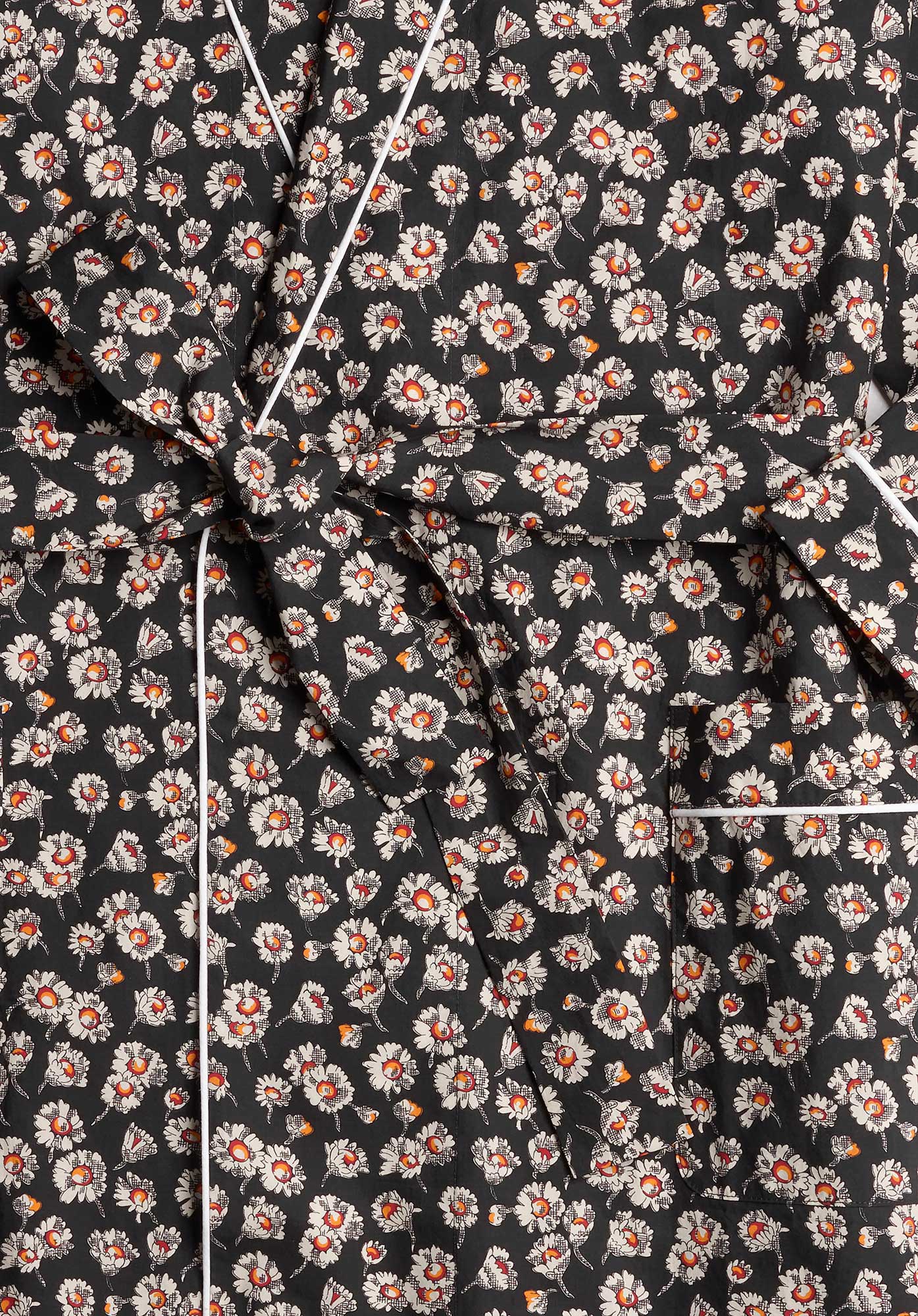 Floral Daisy Print Short Robe - Lightweight Kimono Cover Up for Women, Beachwear, Loungewear, Sleepwear - Perfect for Vacation, Spa, Poolside, and Relaxing at Home