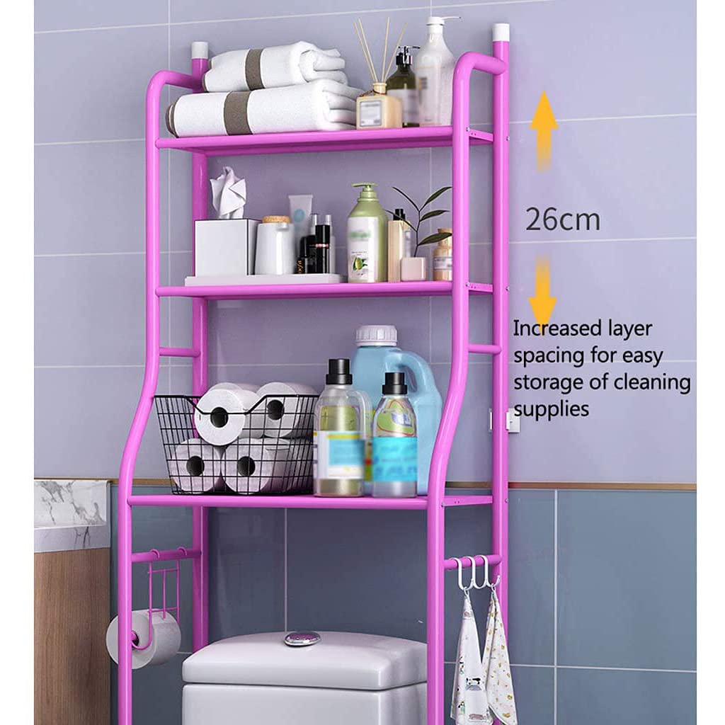 3-Tier Freestanding Bathroom Storage Cabinet - Over The Toilet Shelf Organizer with Adjustable Height, Space Saving Metal Rack for Bathroom & Kitchen Organization - Easy to Assemble Shelves (Gold) - Perfect for Small Bathrooms, Apartments & Dorm Rooms
