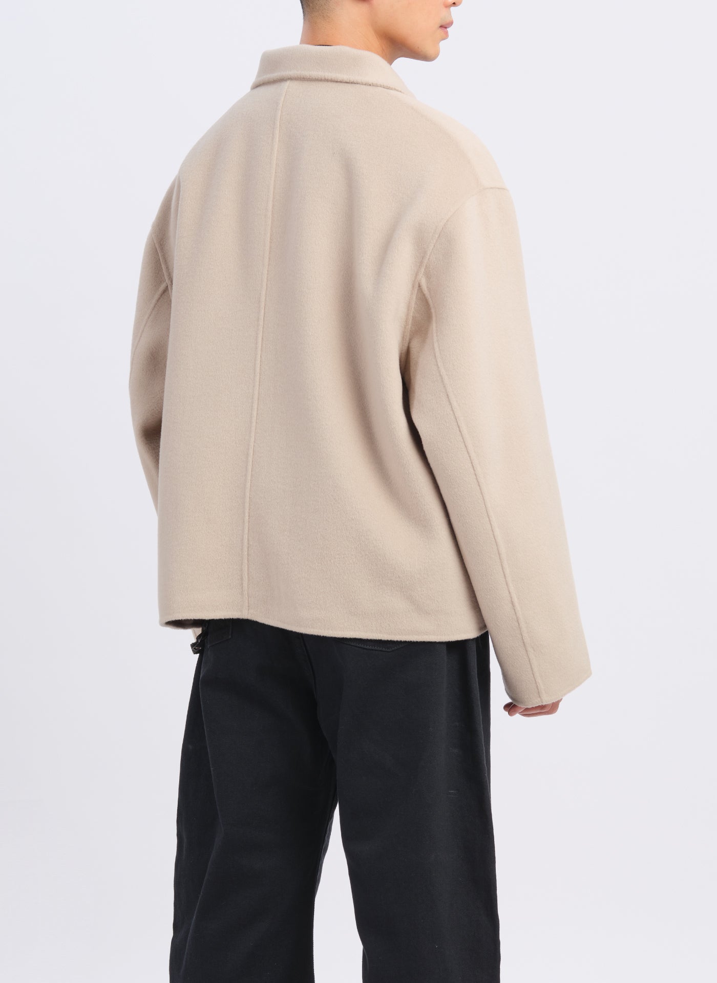 Premium W.R Wool Cashmere Stand Collar Jacket for Men - Warm Winter Coat for Business Casual & Outdoor Activities