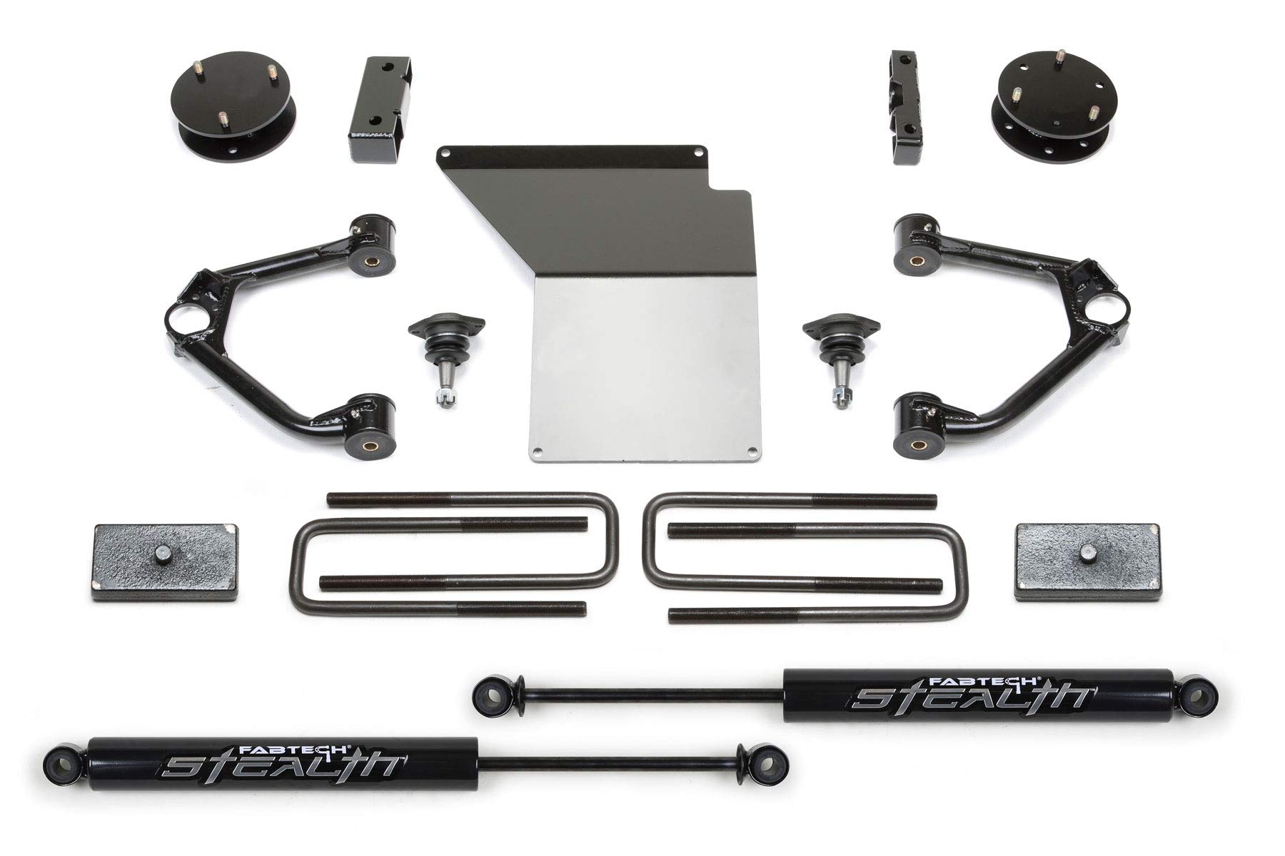Fabtech K1059M 4-Inch Budget Lift System with Stealth Monotube Shocks - Off-Road Truck & SUV Suspension Upgrade for Enhanced Performance & Durability