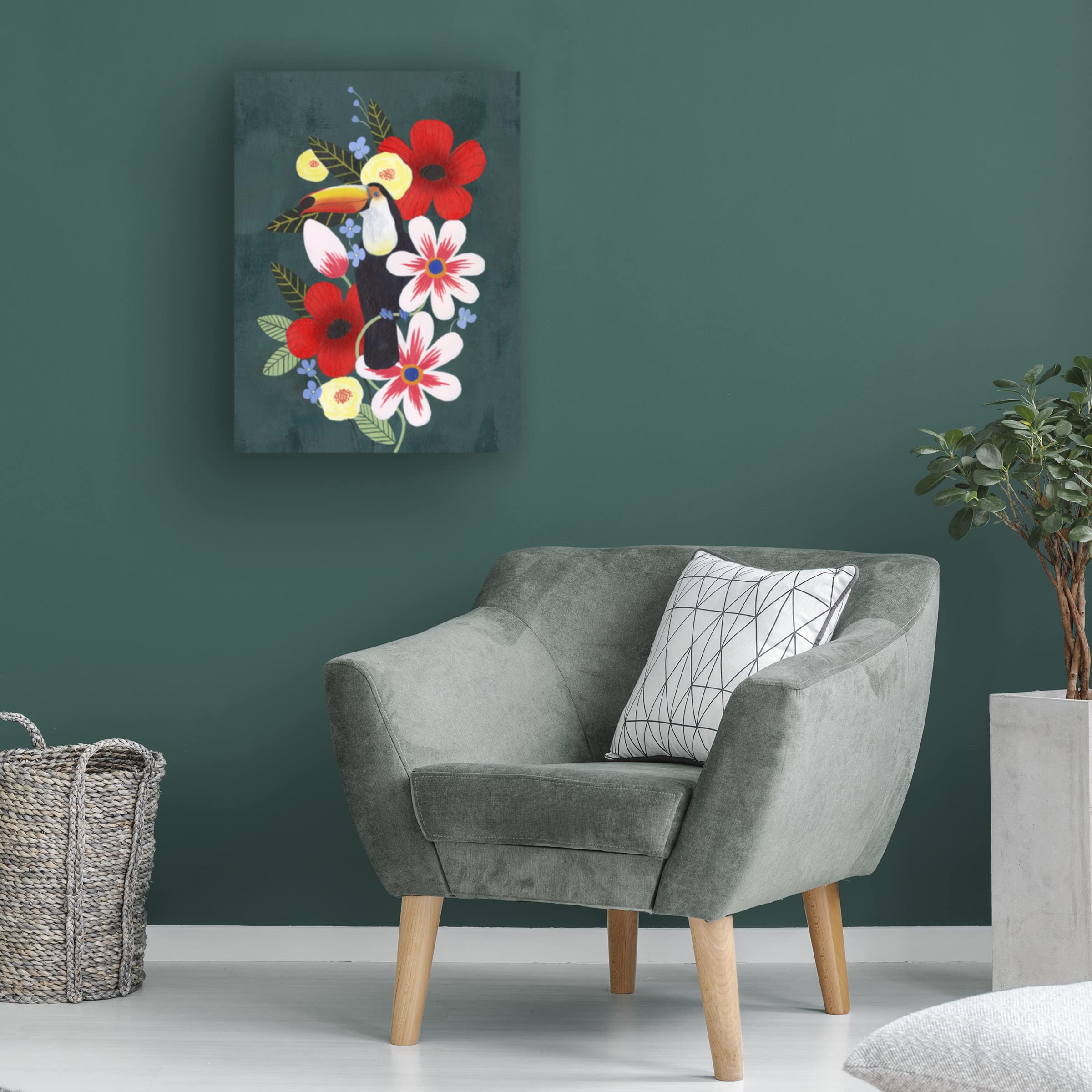 Grace Popp Tropical Toucan II Canvas Wall Art Print - Vibrant Tropical Bird Painting for Home & Office Decor - Perfect for Living Room, Bedroom or Gift