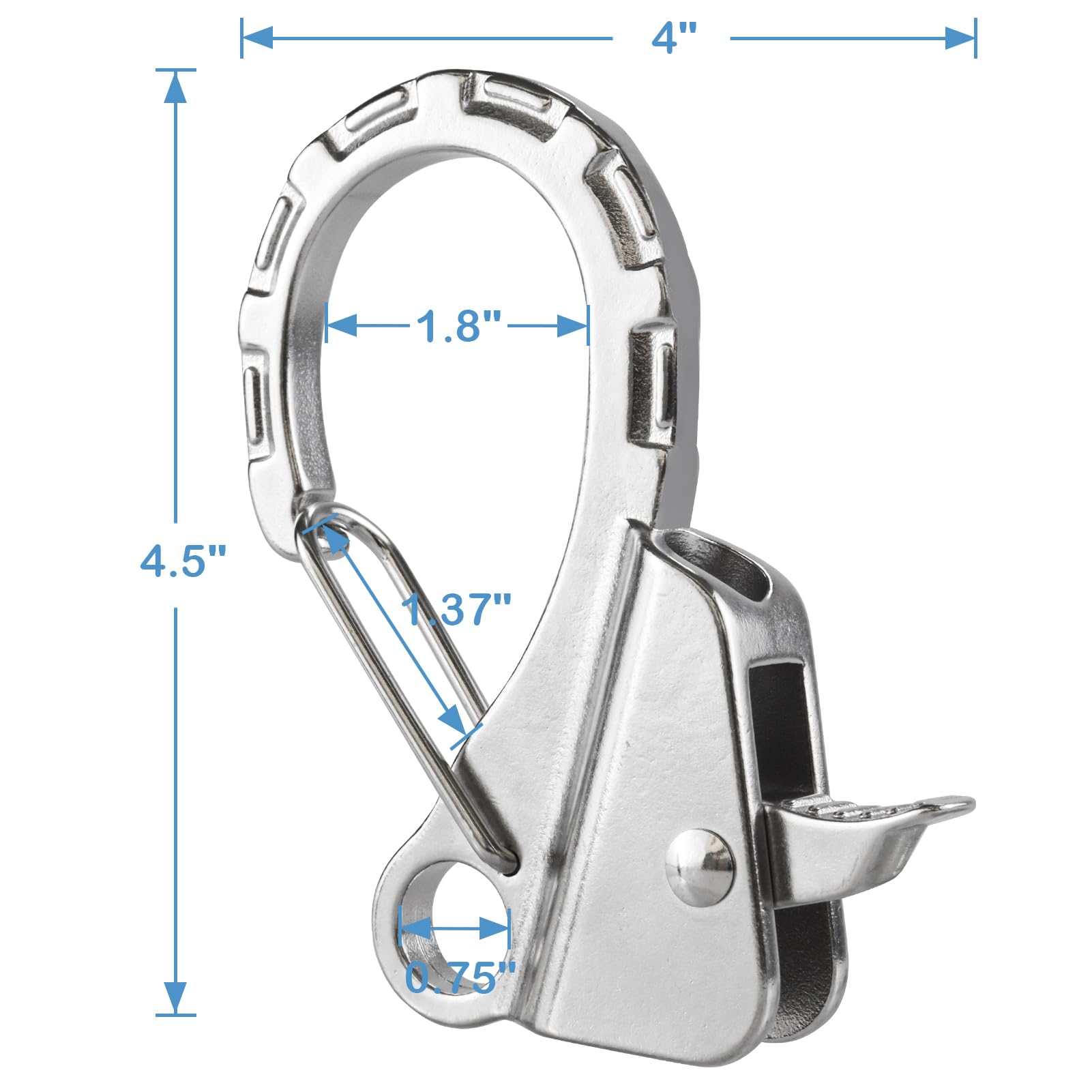 Stainless Steel Boat Fender Clips - Quick Release Marine Clips for Rail Mounting, 3/8