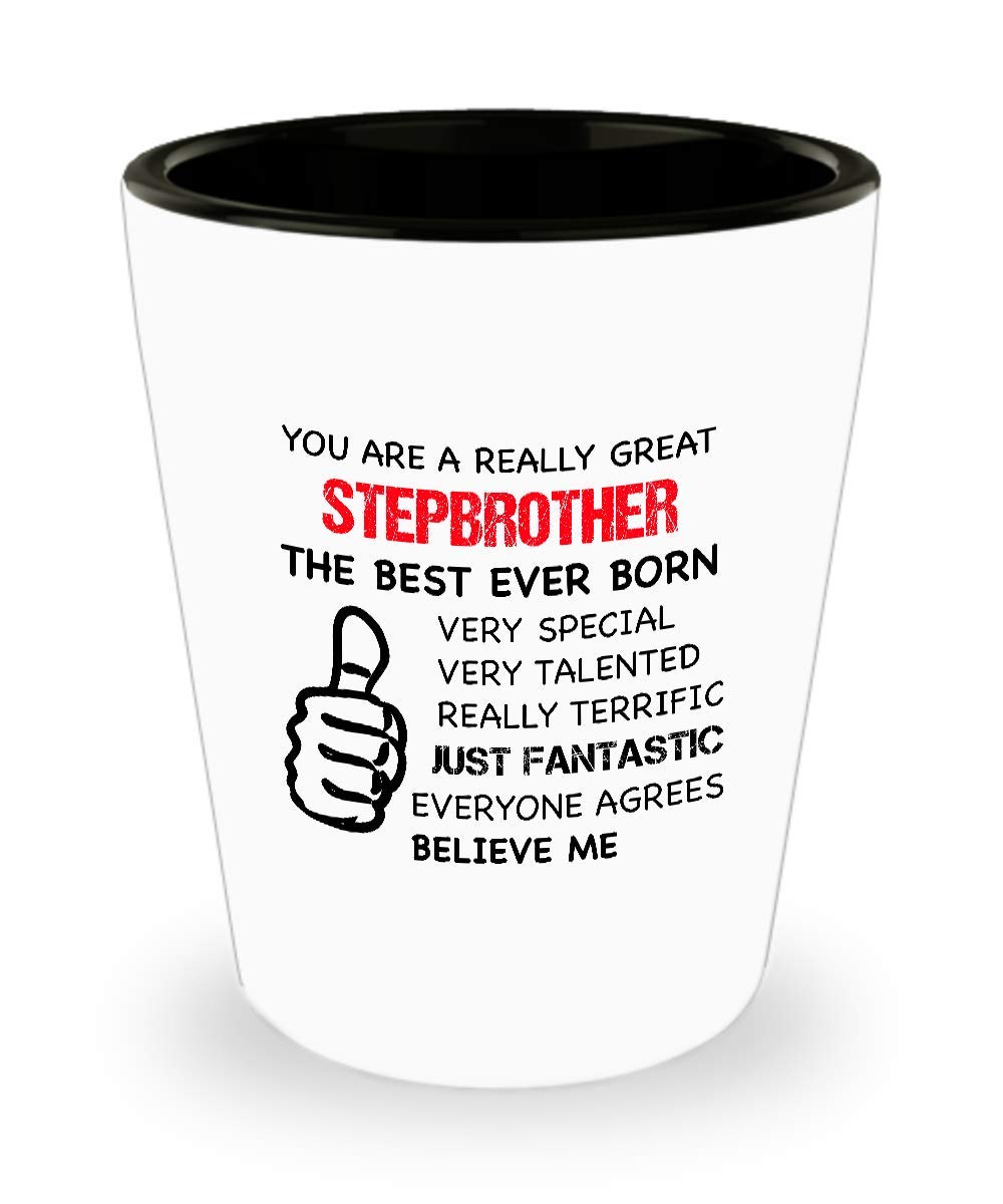 STEP BROTHER Shot Glass - Funny Stepbrother Gift for Men, Best Stepbrother Present - Perfect for Birthdays, Christmas & Gag Gifts
