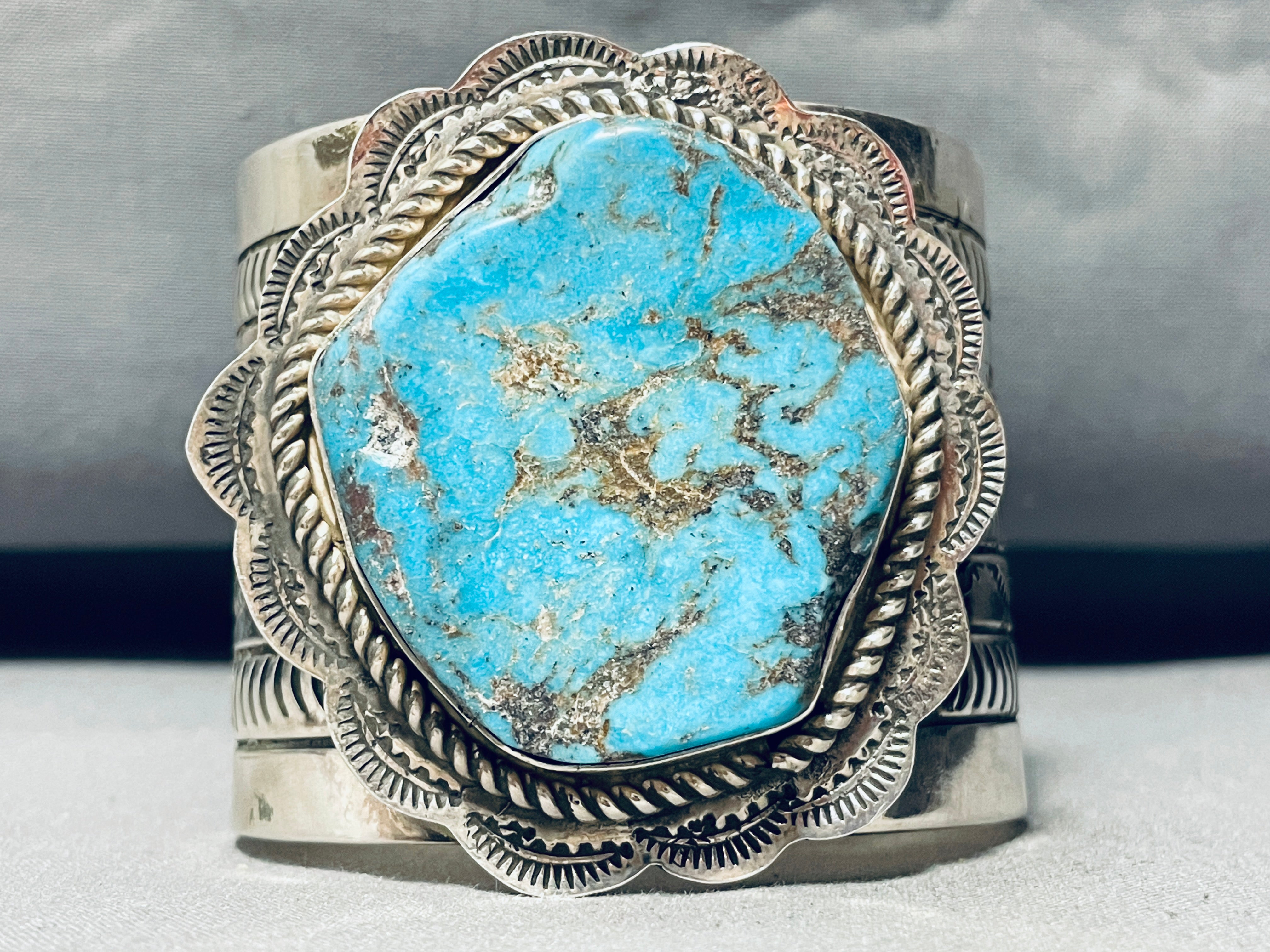 179 Grams Navajo Turquoise Sterling Silver Bracelet for Women - Handmade Native American Jewelry for Boho, Western & Casual Outfits