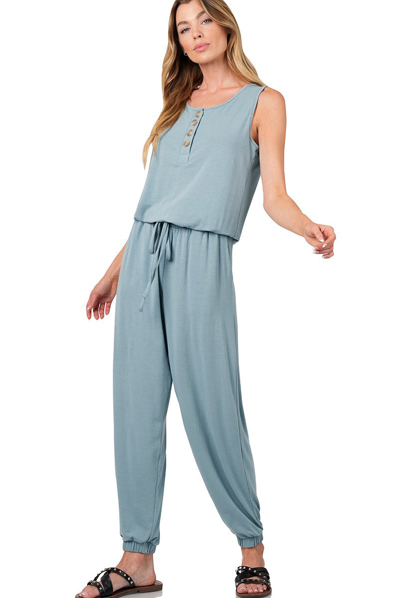 Plus Size Jogger Jumpsuit with Pockets - Comfortable Women's Lounge Wear for Yoga, Running & Casual Outfits