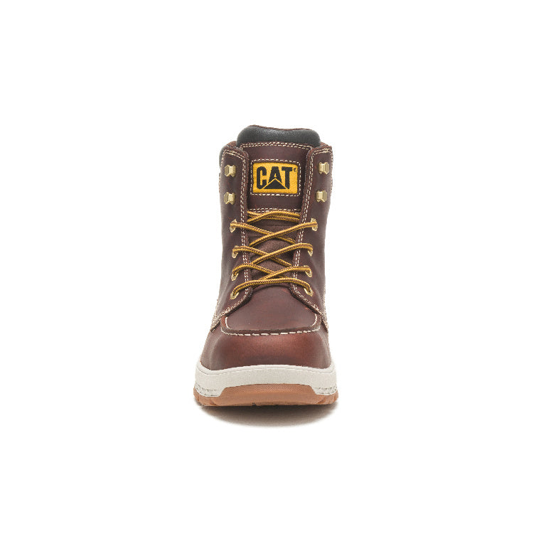 Impact Composite Toe Waterproof Work Boots for Men - Red Brown - Safety Shoes for Construction, Hiking & Outdoor Work