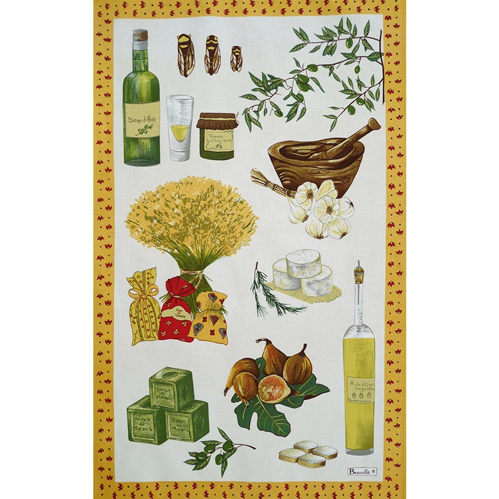 Beauville St. Paul Provence Lavender Kitchen Tea Towel - Absorbent Cotton Dish Towel for Cooking, Baking & French Country Kitchen Decor