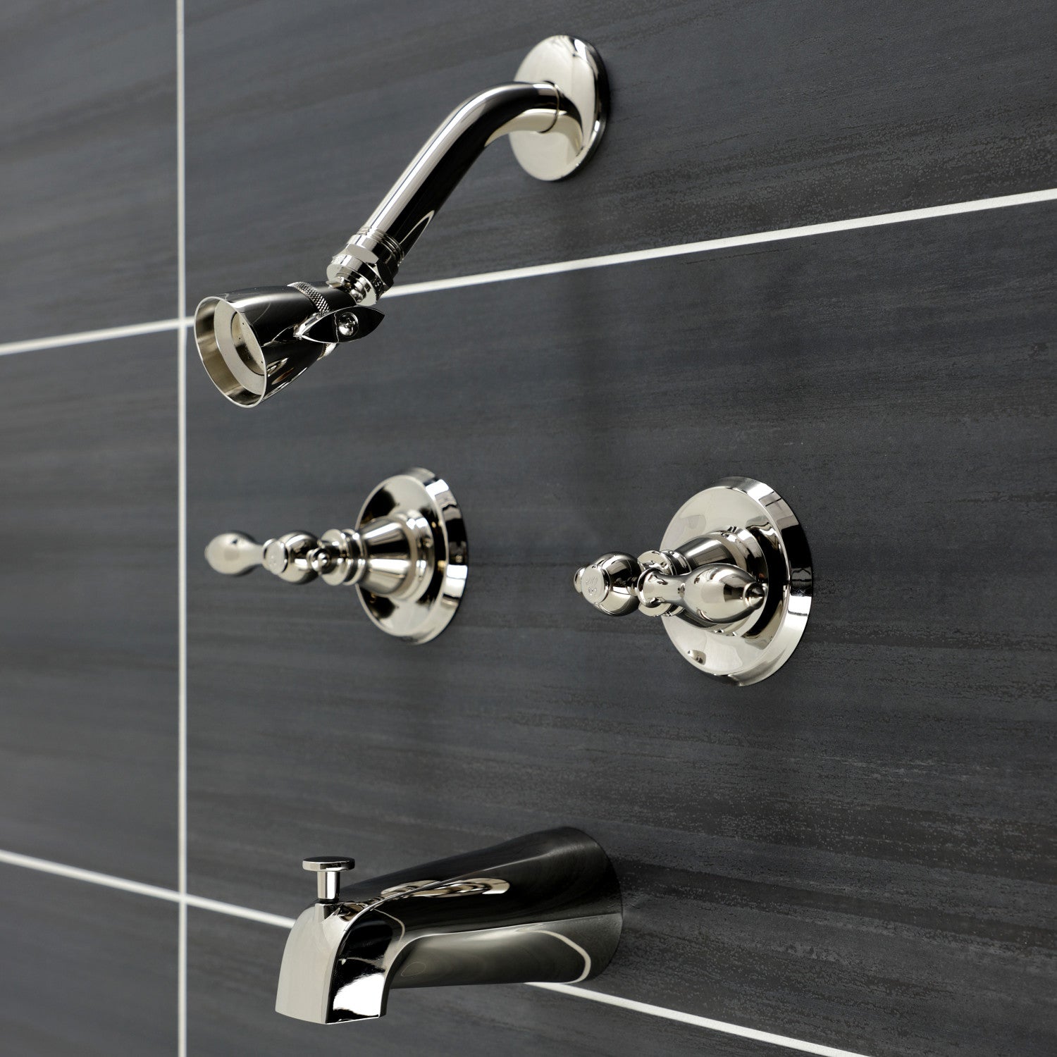 American Classic KB246ACL Double Handle Tub and Shower Faucet in Polished Nickel - Perfect for Bathroom Renovation & Modern Home Decor