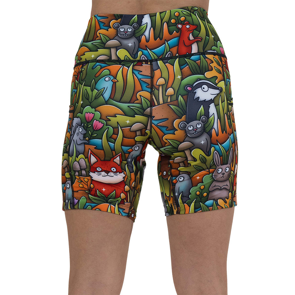 Woodland Creatures Print Shorts - Comfortable & Stylish Casual Wear for Outdoor Adventures & Summer Activities