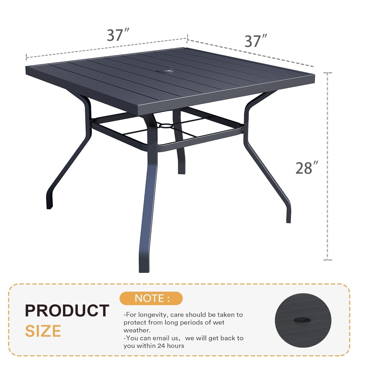 Outdoor Dining Table with 1.57